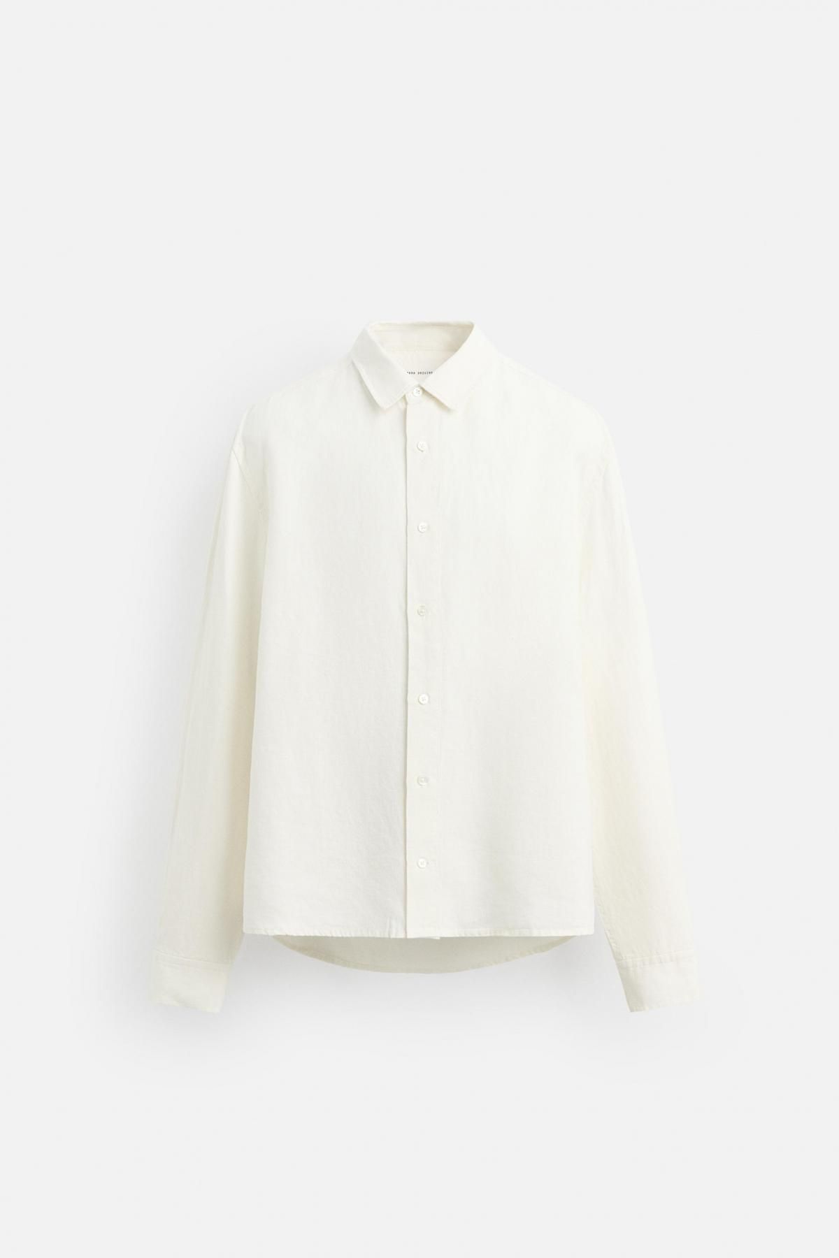 자라 릴렉스핏 오가닉 헴프 긴팔 셔츠 5344/412 OYSTER-WHITE - 메인 이미지