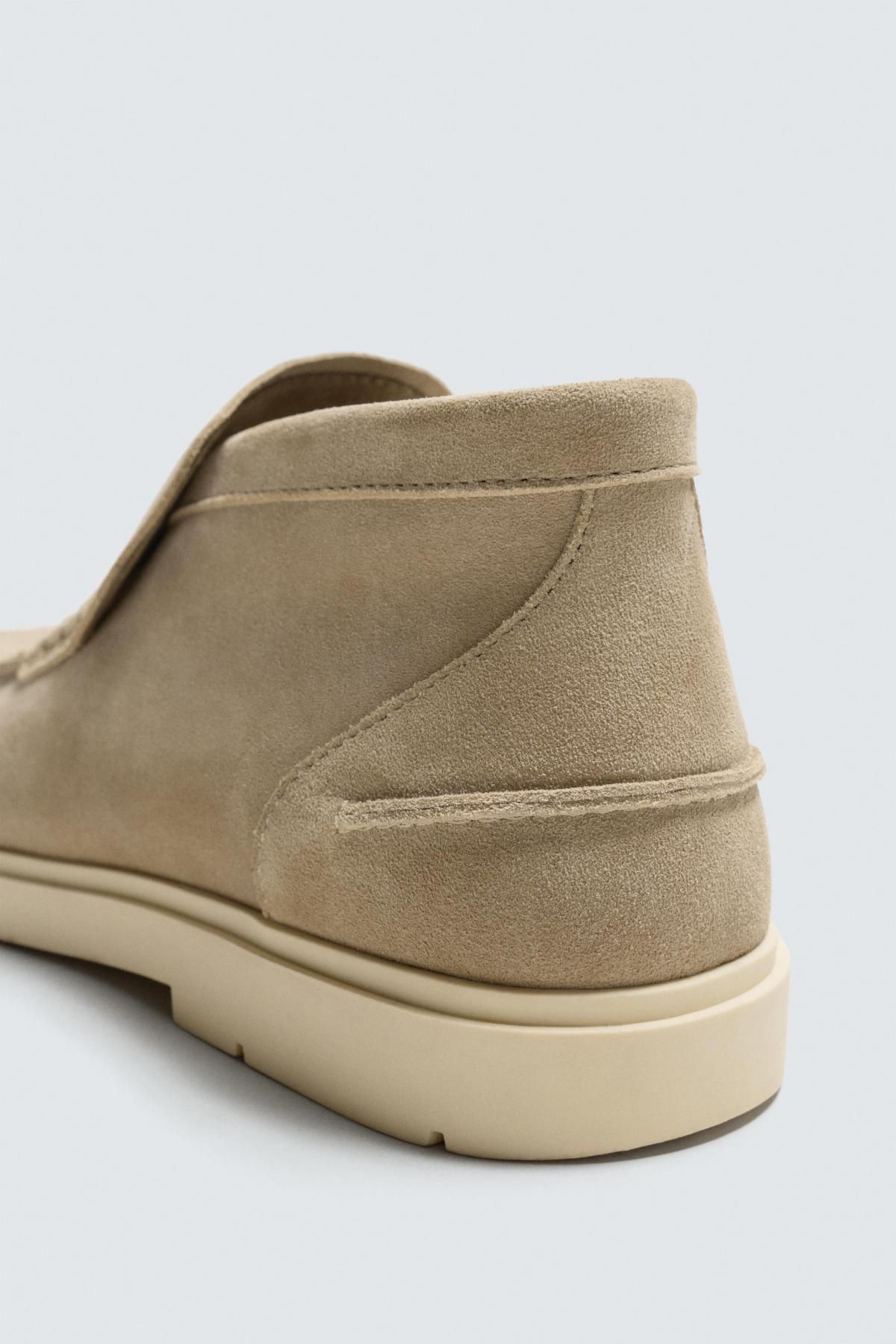 자라 스웨이드 캐주얼 모크토 레더 미들부츠 2006/720 BEIGE - 상세 이미지 3