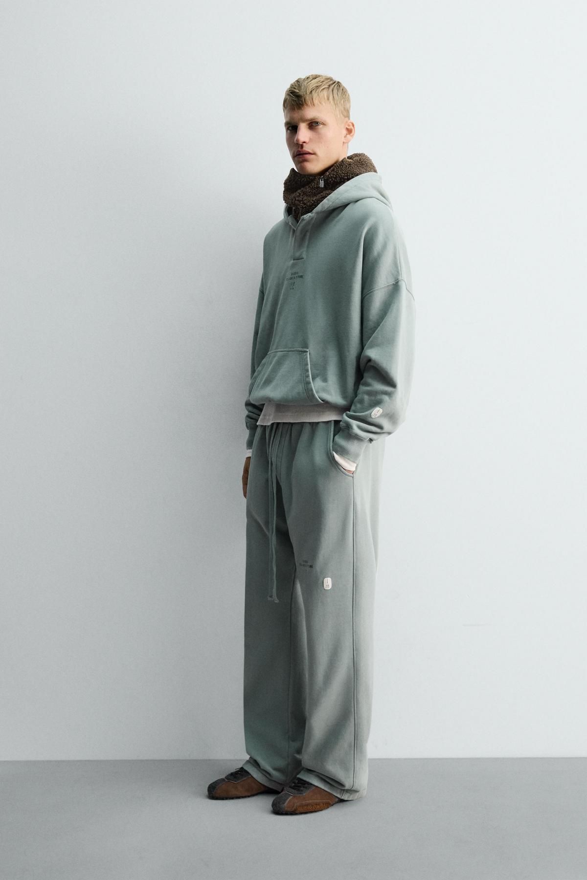 자라 테크니컬 와이드핏 조거 팬츠 0722/329 TURQUOISE - 상세 이미지 5