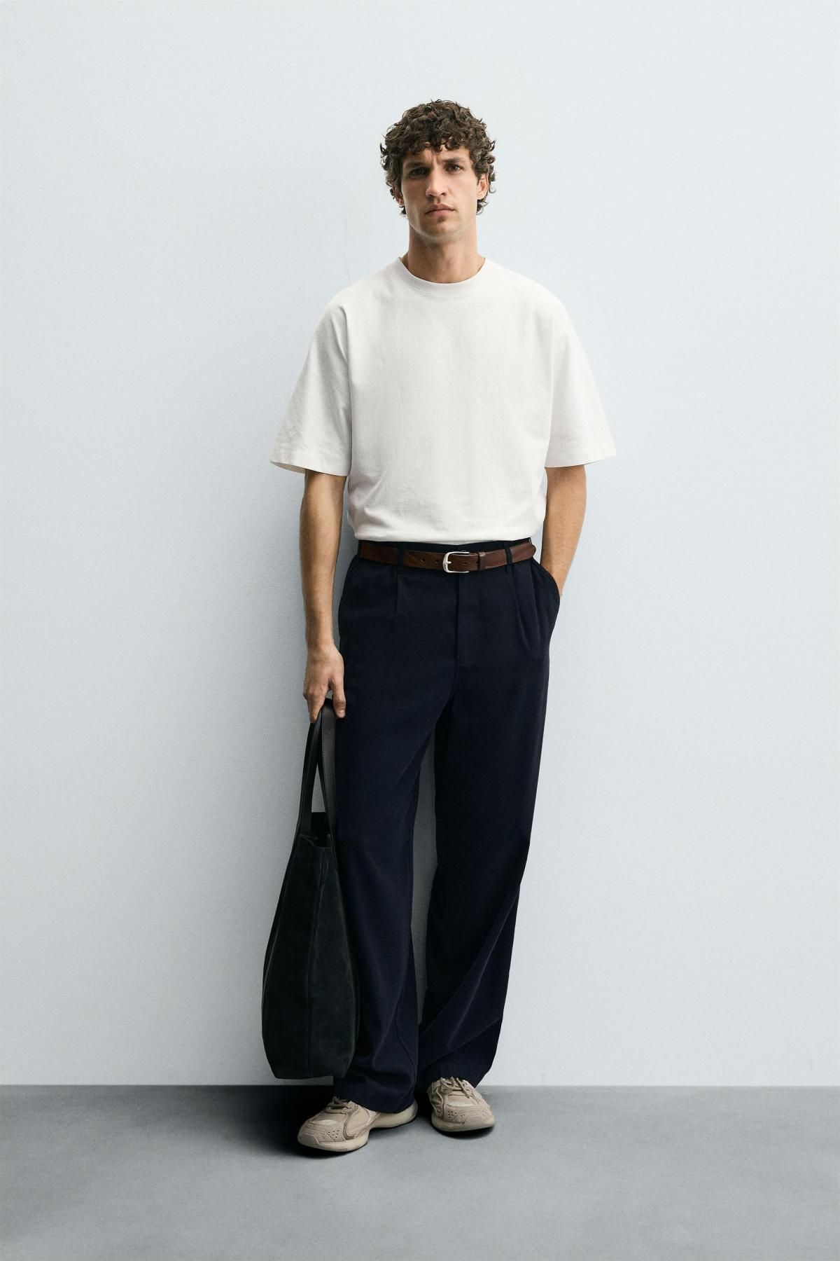 자라 헤비웨이트 컴팩트 코튼 라운드 반팔 티셔츠 4161/306 OYSTER-WHITE - 상세 이미지 2