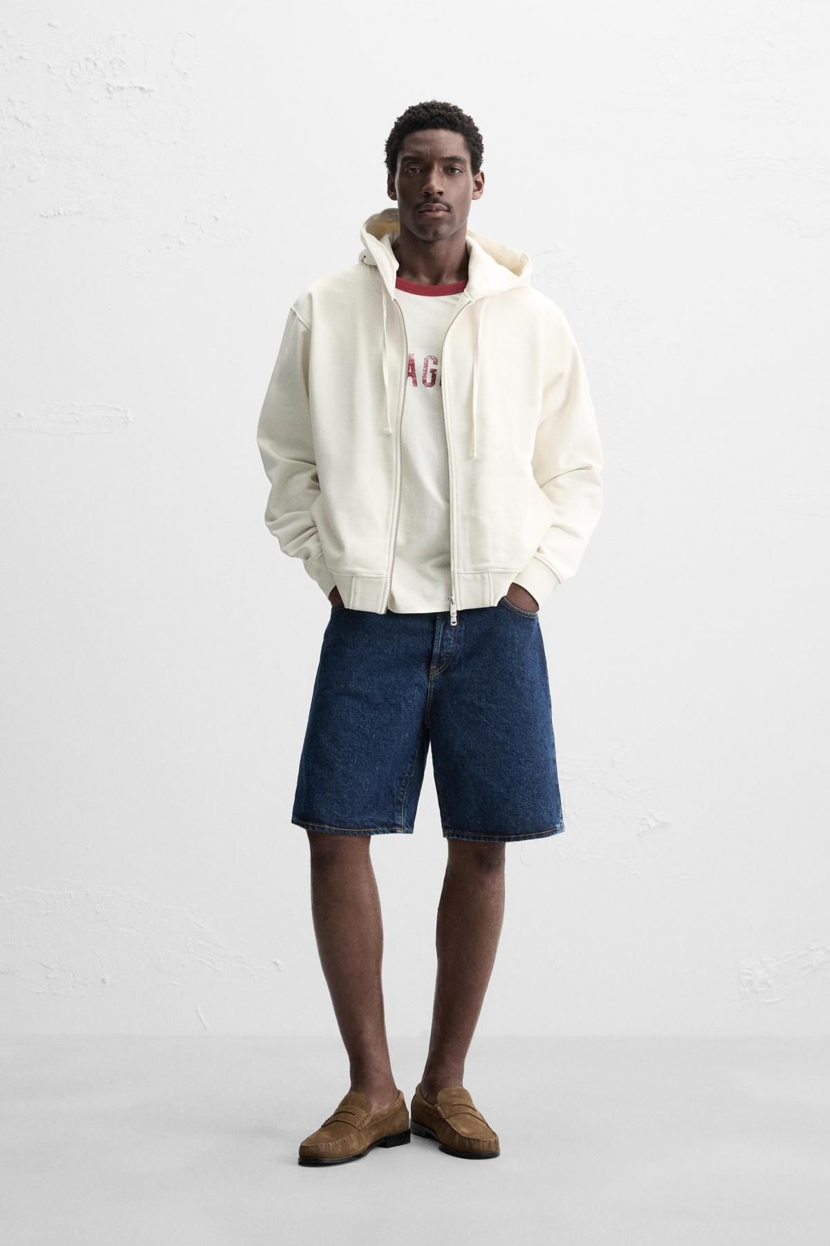 자라 베이직 집업 후디 0761/428 OYSTER-WHITE - 상세 이미지 2