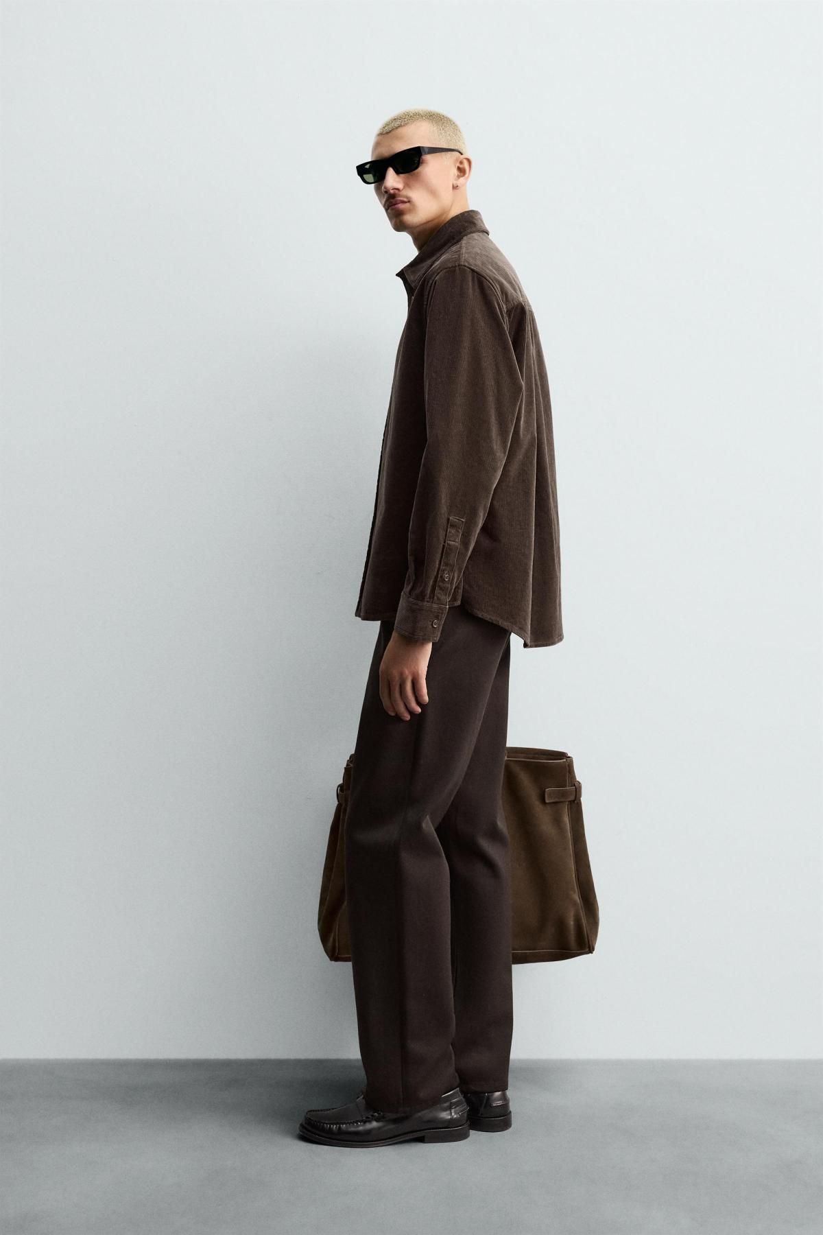 자라 코듀로이 릴렉스핏 긴팔 셔츠 3692/301 BROWN - 상세 이미지 5