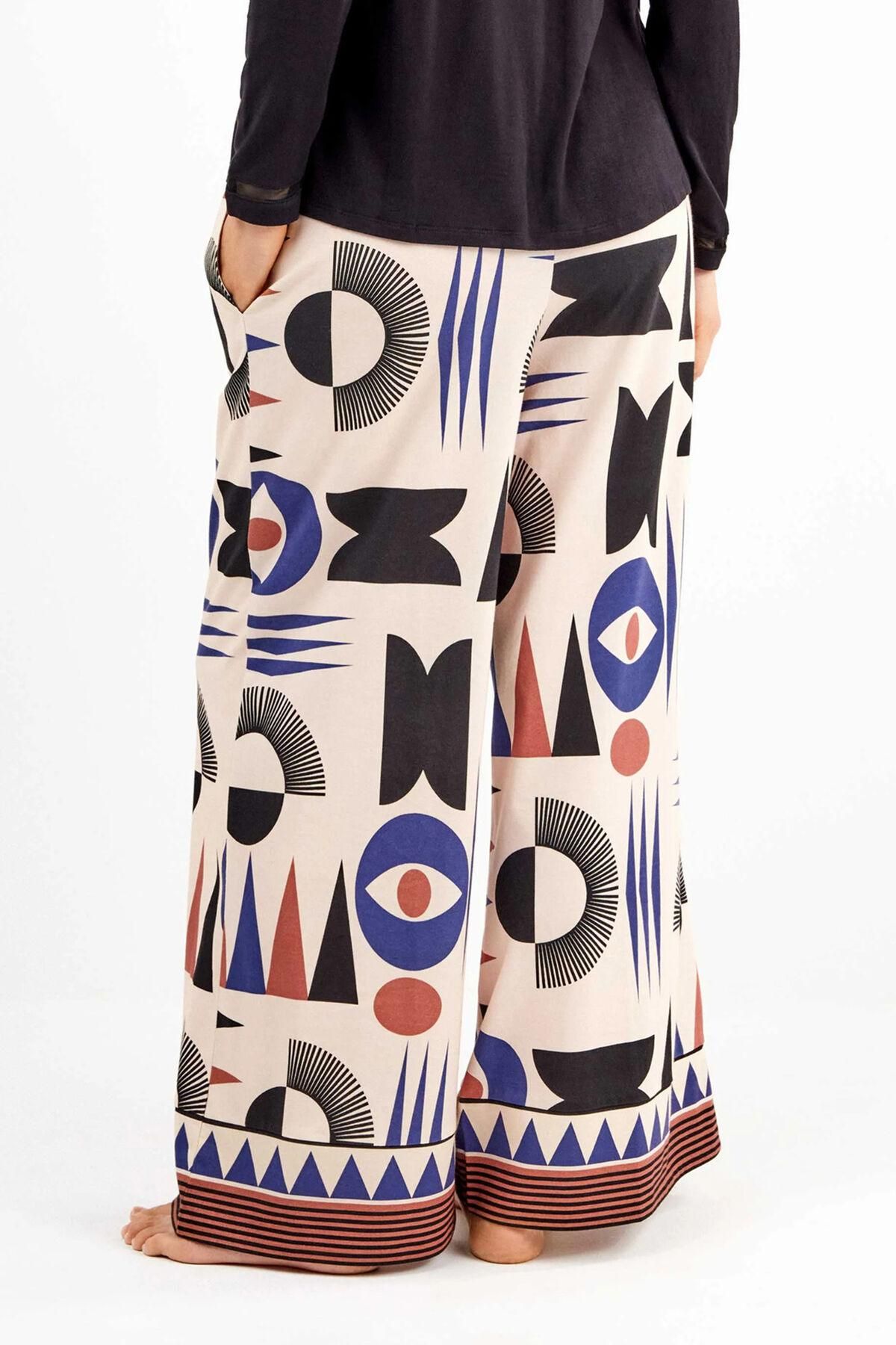 기셀라 멀티컬러 와이드핏 팔라초 팬츠 8182702 BLANCO - 상세 이미지 4