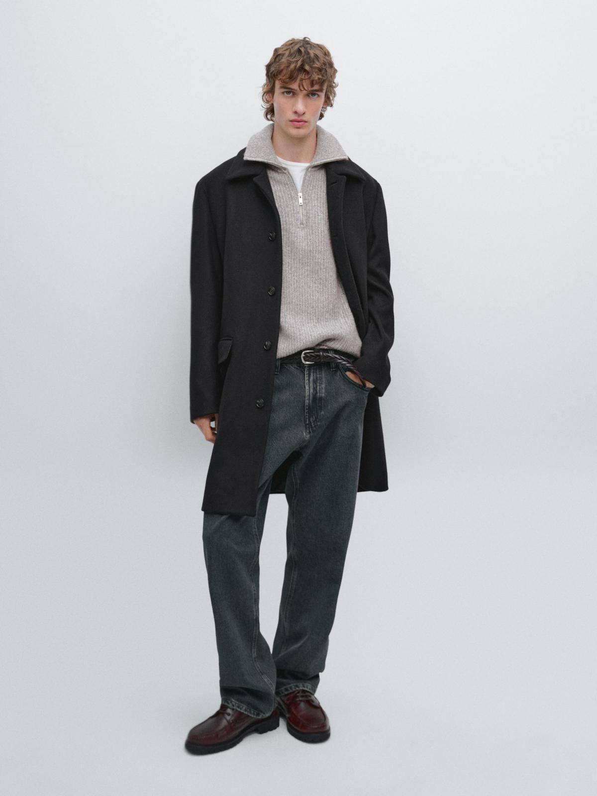 마시모두띠 클래식 블랙 울블렌드 싱글코트 2896/374 NAVY BLUE - 상세 이미지 2