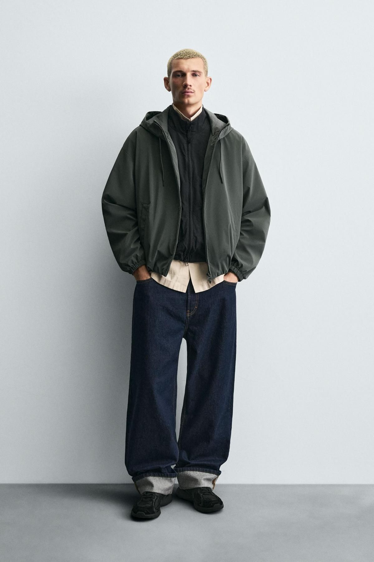 자라 테크니컬 후드 집업 자켓 3046/451 BLUE / GREY - 상세 이미지 2