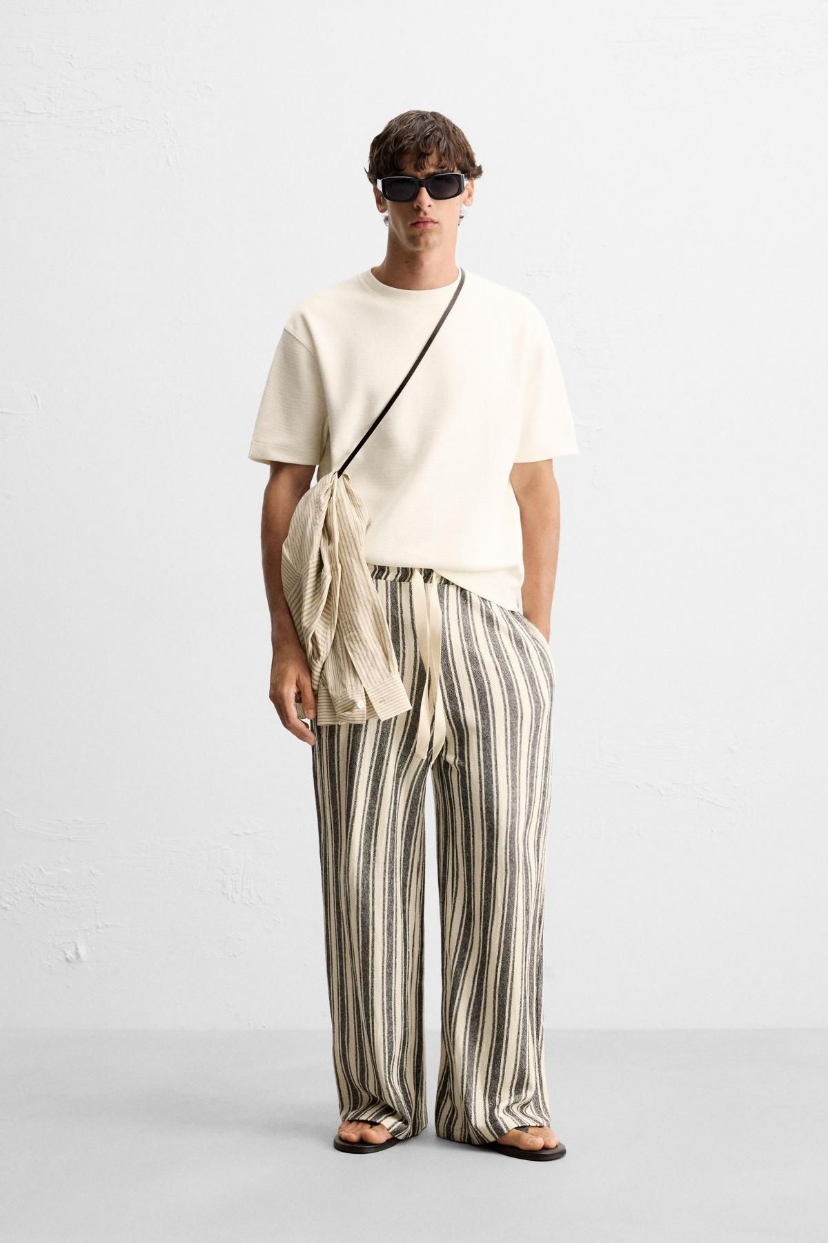 자라 텍스처 라운드핏 반팔 스웨트셔츠 4092/318 OYSTER-WHITE - 상세 이미지 2