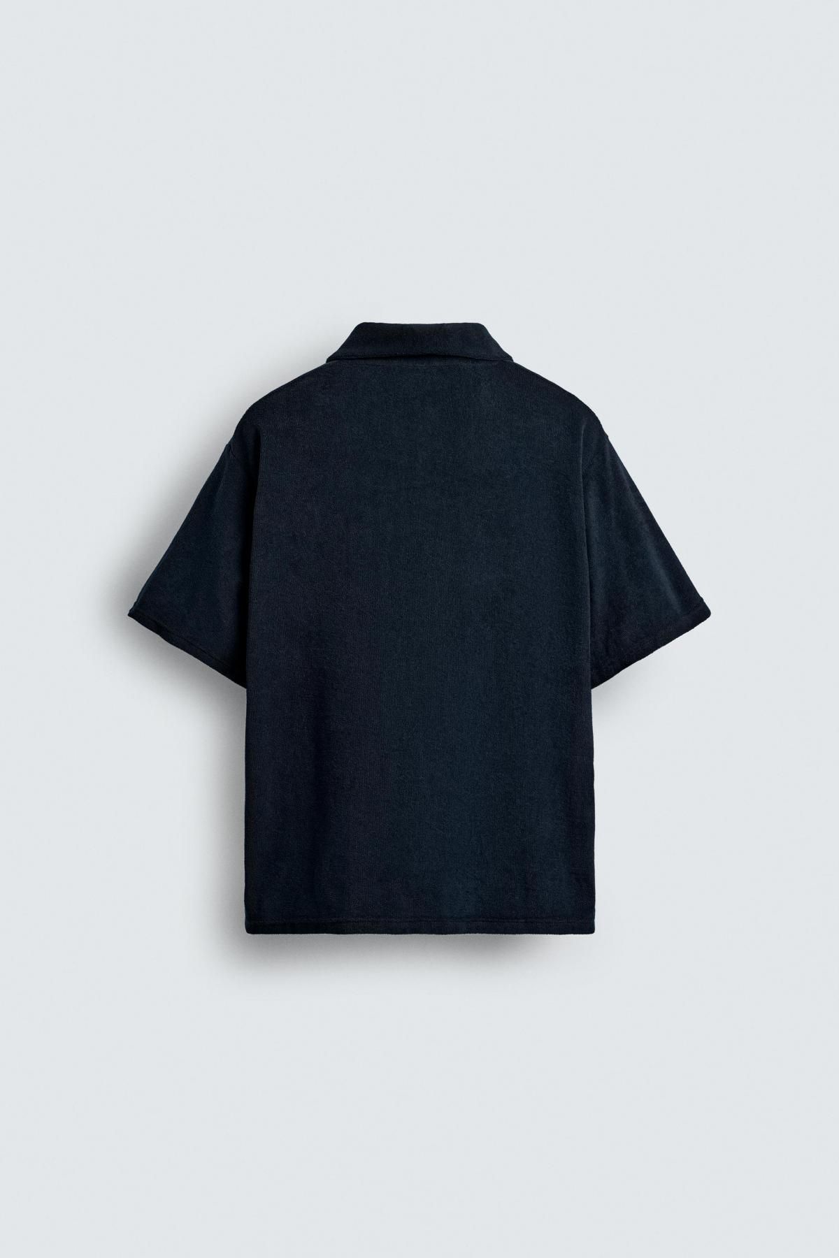 자라 테리 코튼 레귤러핏 반팔 폴로셔츠 0722/313 NAVY BLUE 이미지 8