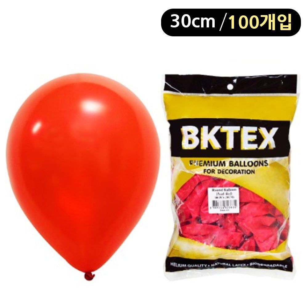 해피파티 풍선 펄 라운드 30cm 100개입 레드 - 메인 이미지