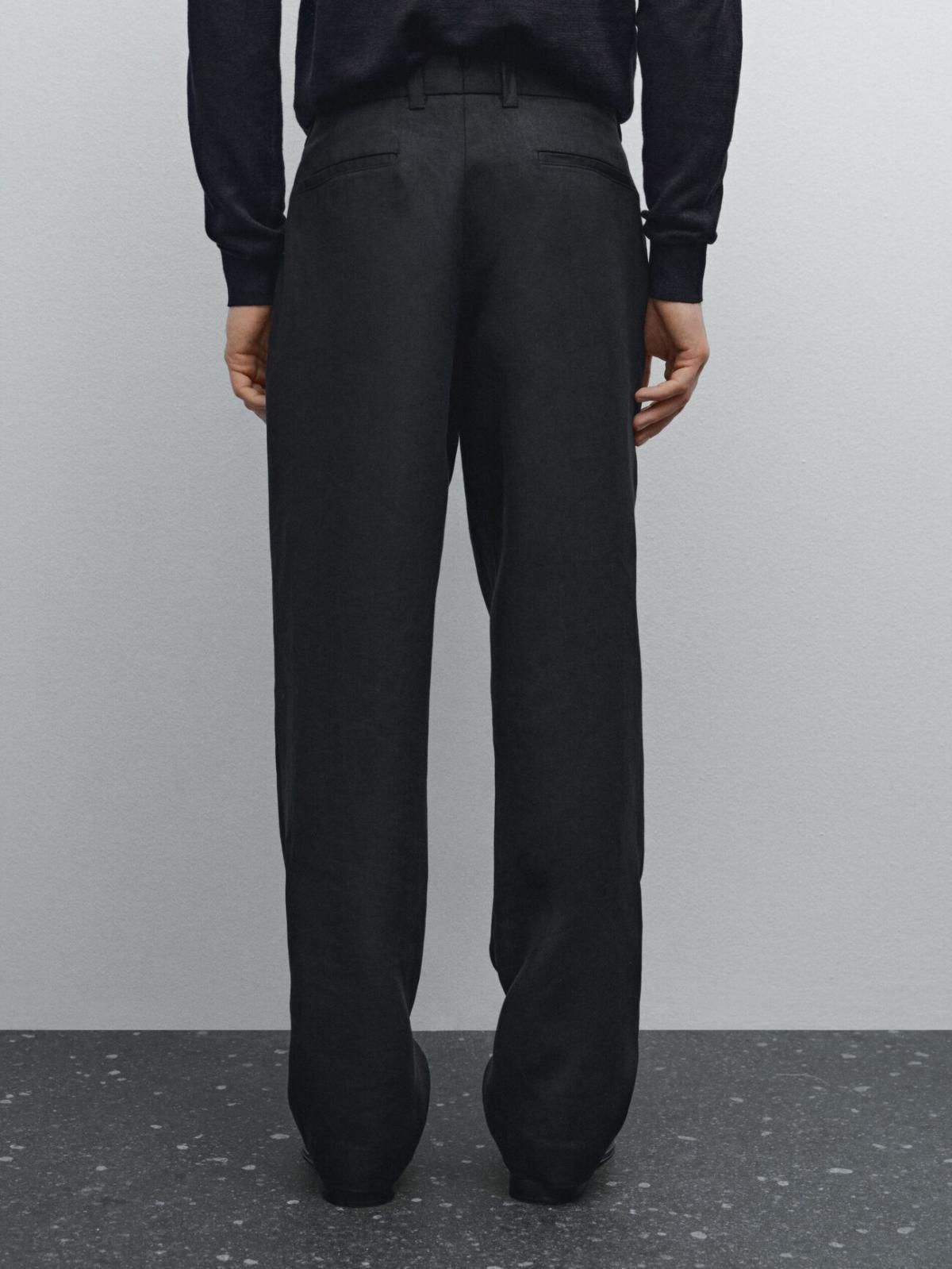 마시모두띠 경량 100 린넨 팬츠 0063/263 BLACK - 상세 이미지 4