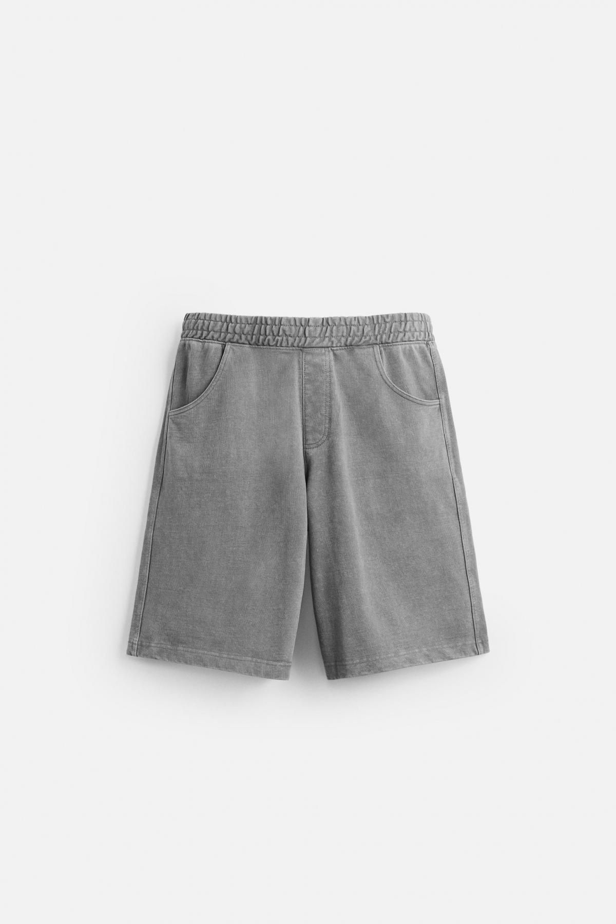 자라 조거 와이드핏 배기 반바지 4729/999 LIGHT GREY - 메인 이미지