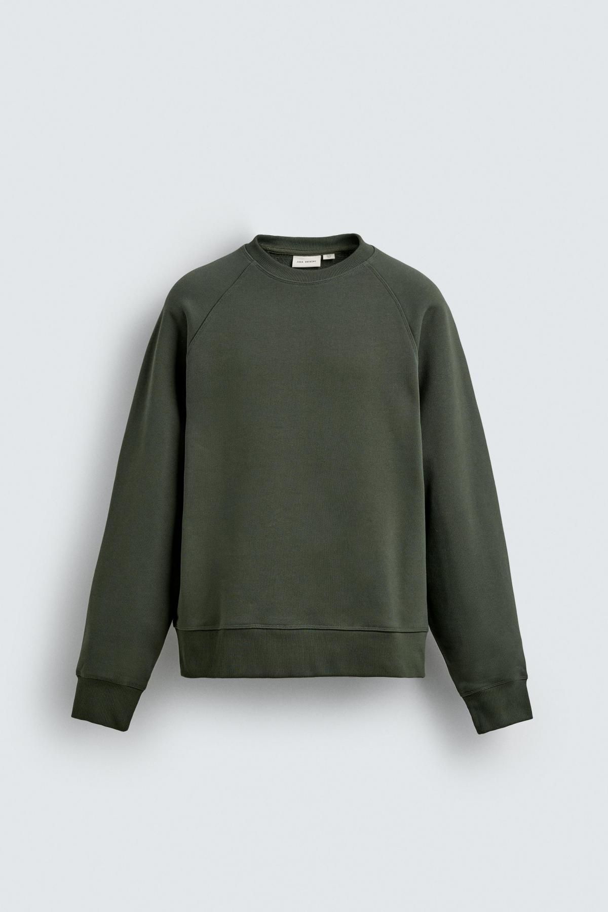 자라 릴랙스핏 크루넥 스웨트셔츠 8054/334 MID-GREEN - 메인 이미지