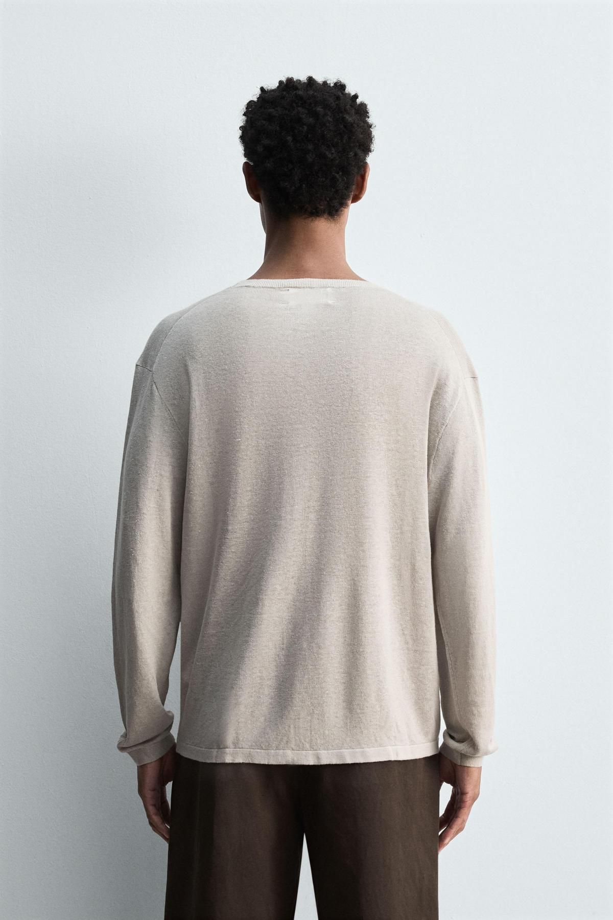 자라 라이트웨이트 헴프 라운드 니트 스웨터 2142/422 ANTHRACITE GREY - 상세 이미지 4