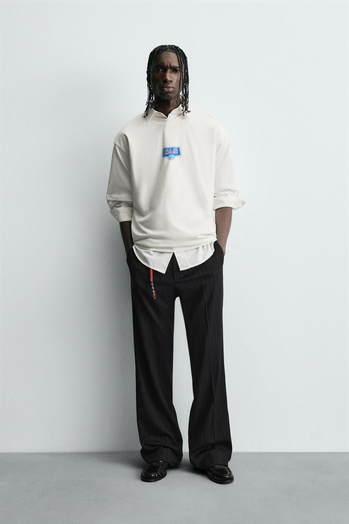 자라 스트릿 그래픽 프린트 반팔 티셔츠 4374/330 OYSTER-WHITE - 상세 이미지 2