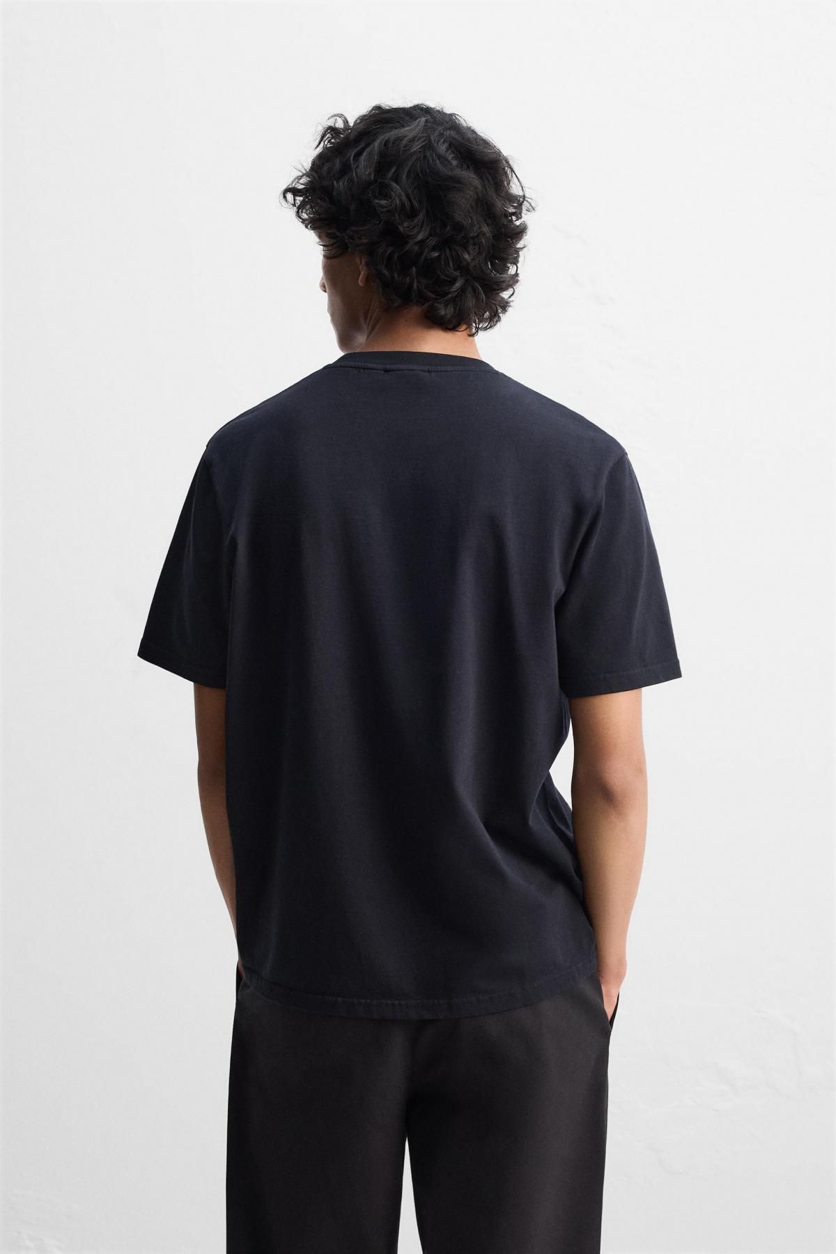자라 슬림핏 미디엄 웨이트 티셔츠 1501/430 NAVY BLUE - 상세 이미지 4
