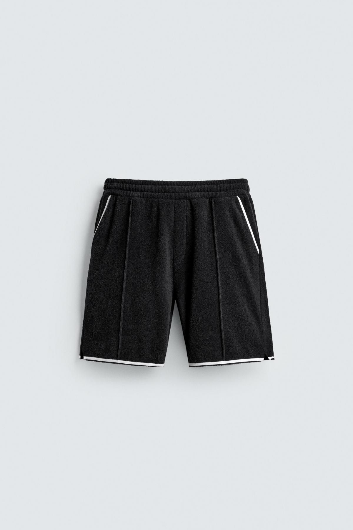 자라 테리코튼 배색 밴딩 베이직 반바지 4087/347 NAVY BLUE - 메인 이미지