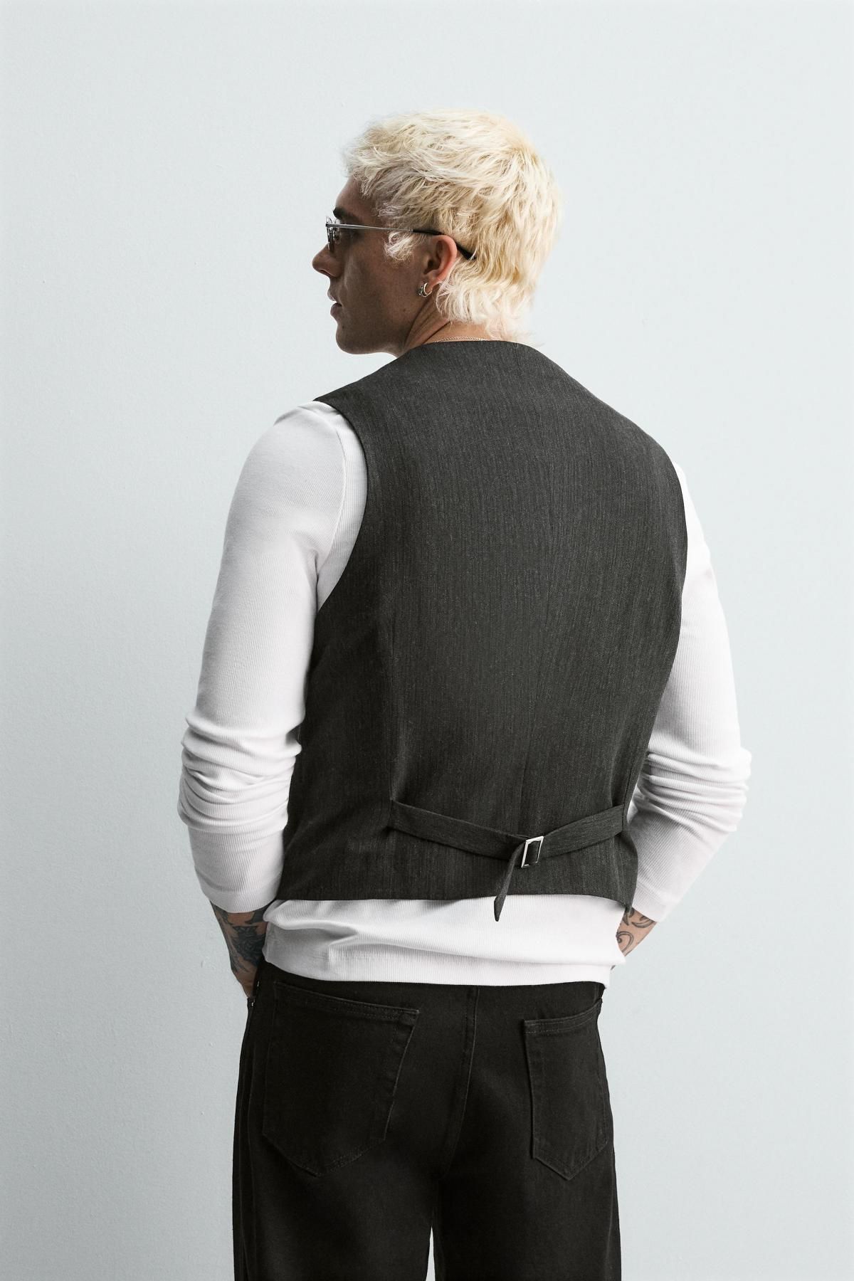 자라 테크니컬 스트럭처 베스트 6398/153 GREENISH - 상세 이미지 4