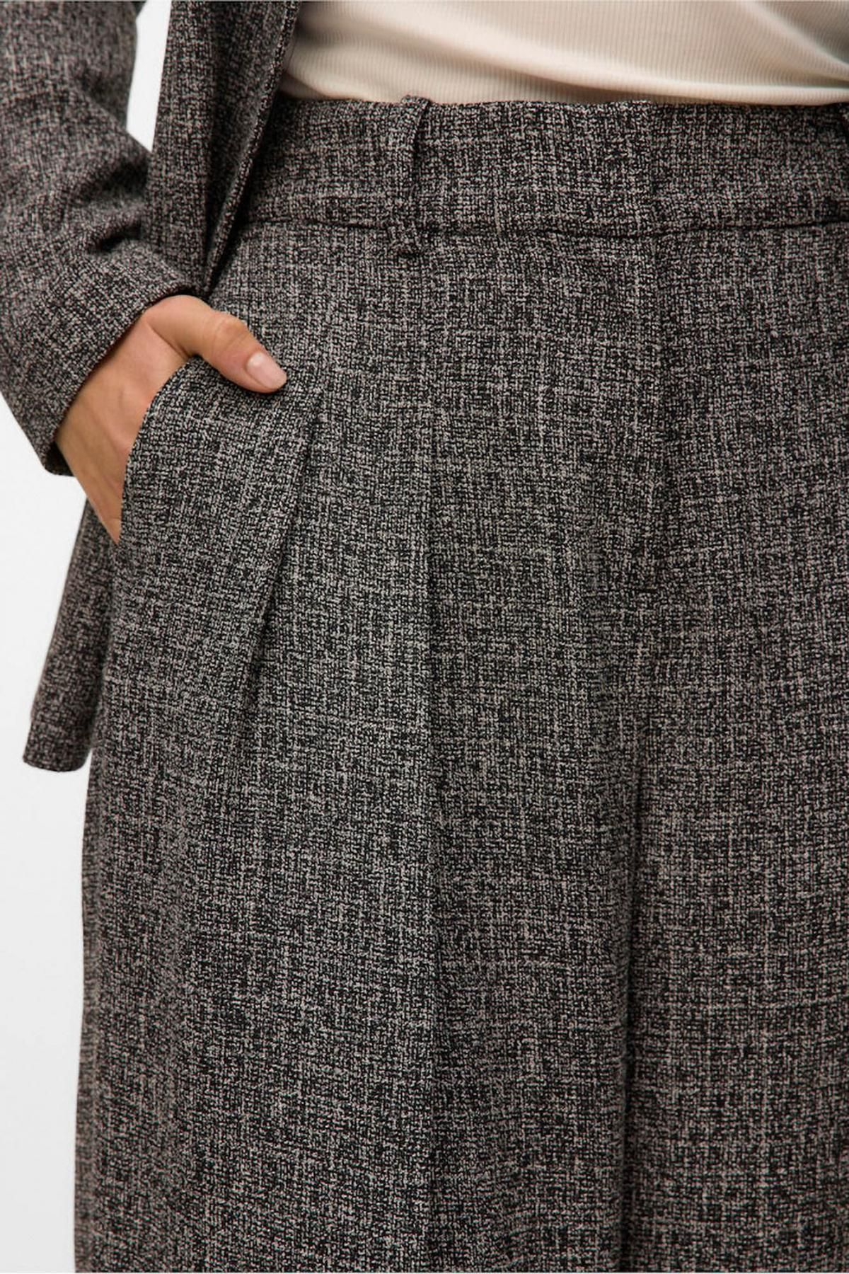 베로모다 테크니컬 와이드핏 핀턱 슬랙스 팬츠 3722163 GRIS - 상세 이미지 3