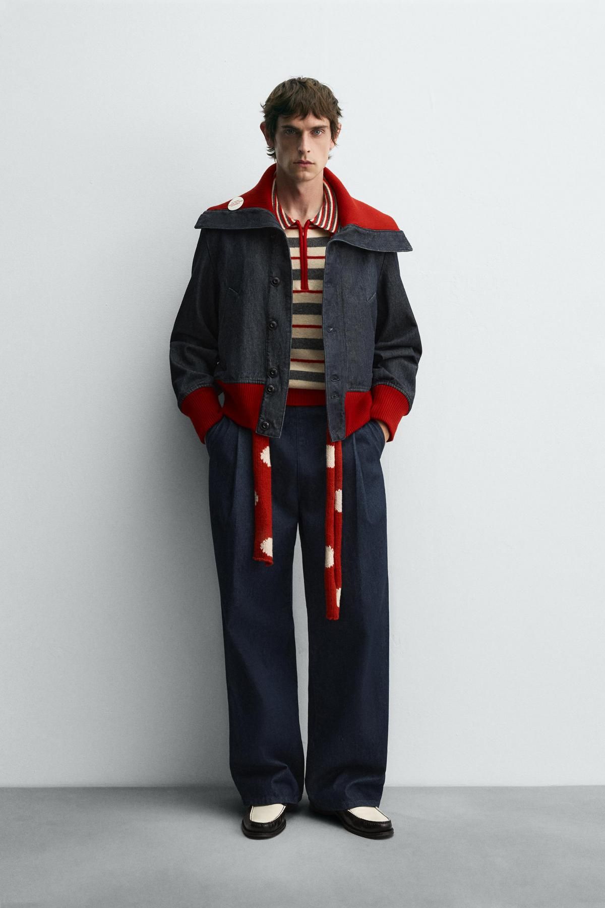 자라 와이드핏 데님 와이드 팬츠 X 해리 램버트 디즈니 6045/305 NAVY BLUE - 상세 이미지 2