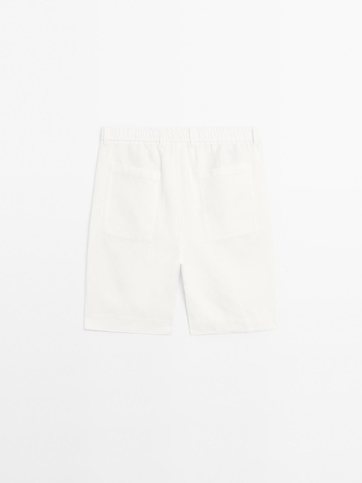 마시모두띠 라이트 린넨 베이직 버뮤다 반바지 2903/007 OFF WHITE 이미지 8