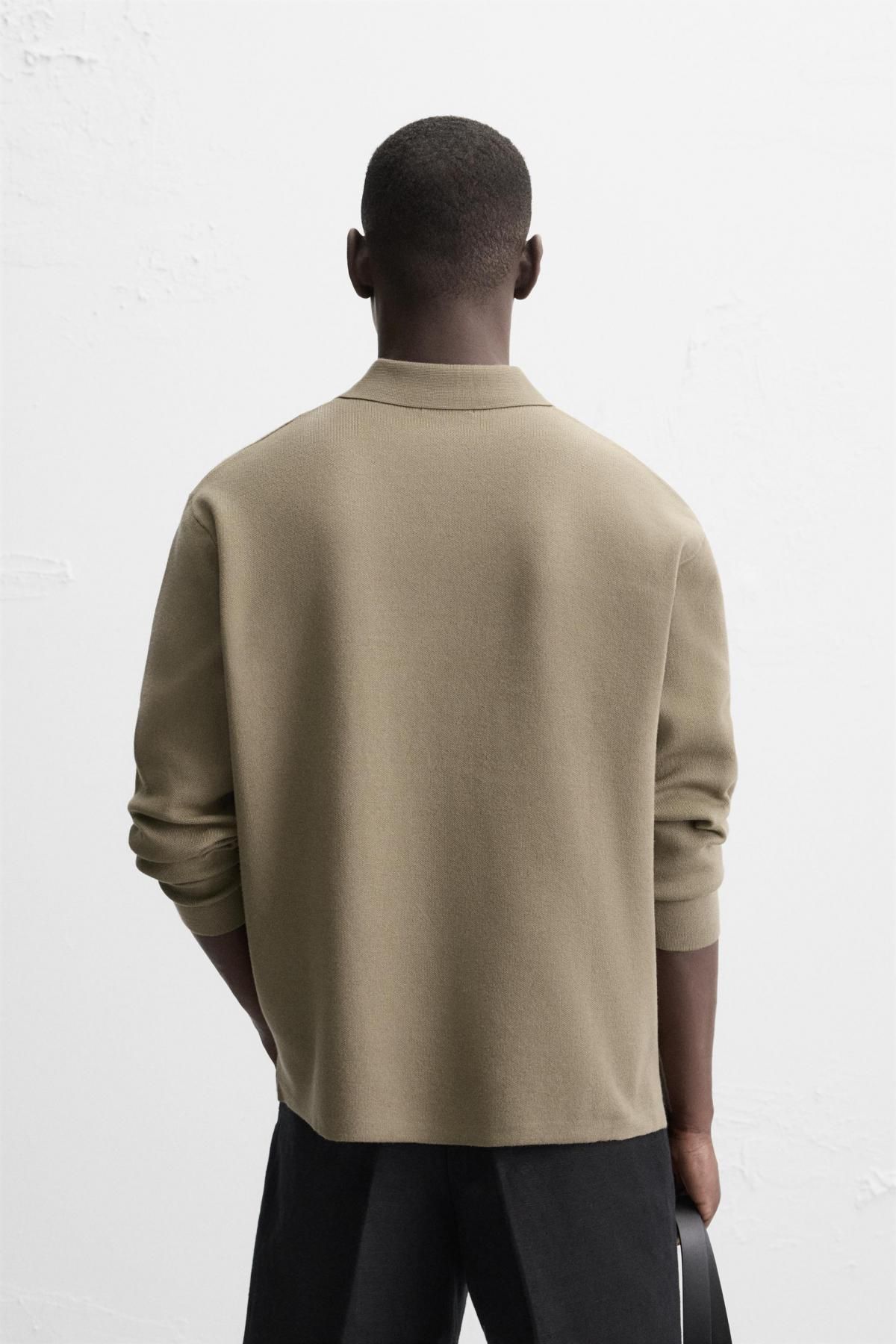 자라 소프트 니트 긴팔 폴로 셔츠 5536/320 SAGE GREEN - 상세 이미지 4