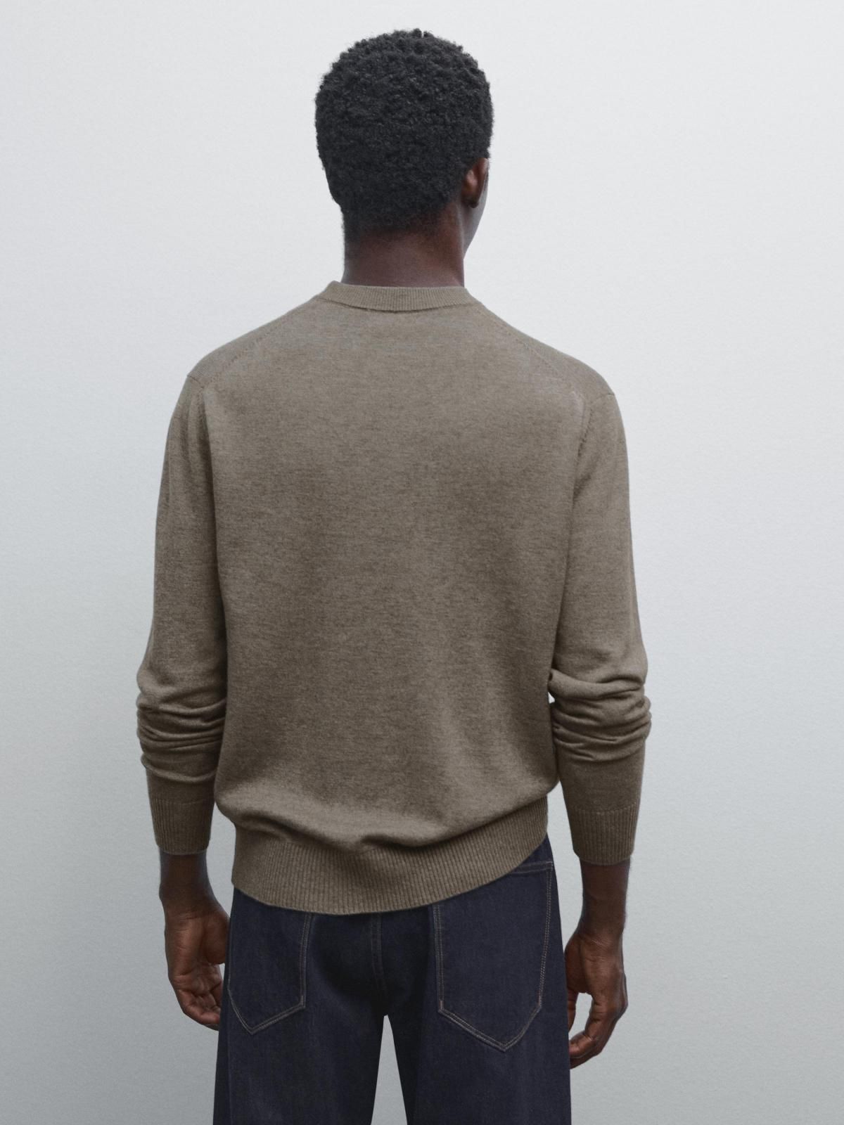 마시모두띠 브라운 소프트 크루넥 니트 스웨터 0992/220 DARK KHAKI - 상세 이미지 4