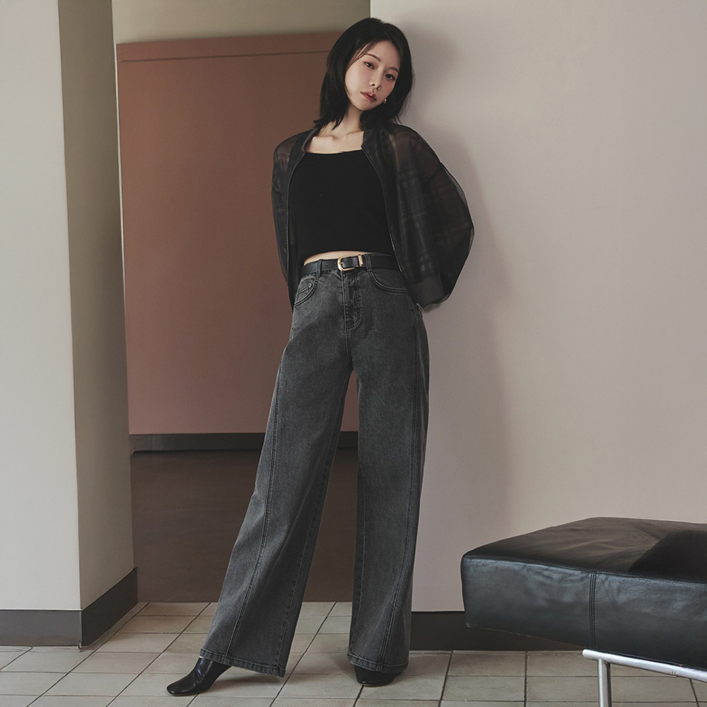 25FW 커브드 와이드 데님 - 상품 이미지