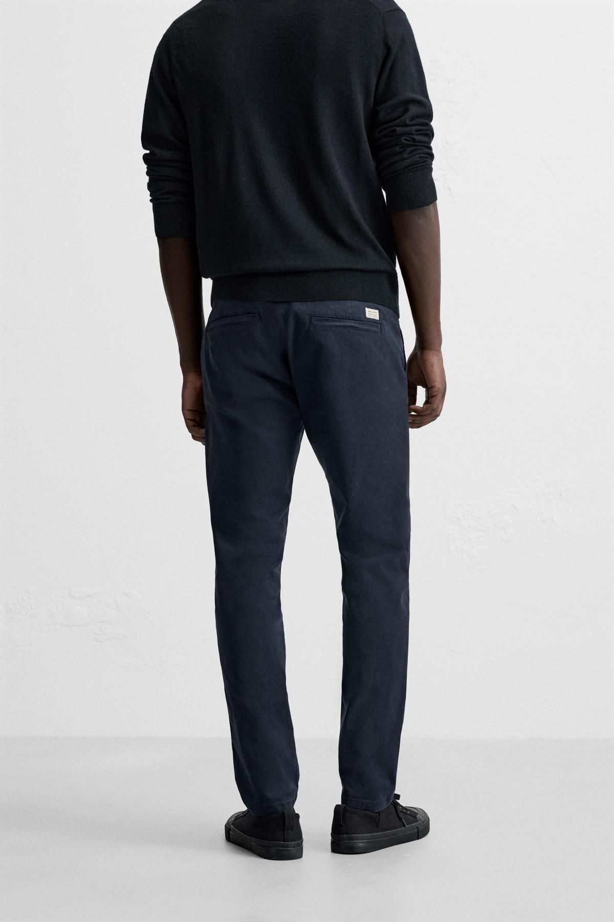 자라 슬림핏 스키니 치노 팬츠 6786/370 NAVY BLUE - 상세 이미지 3