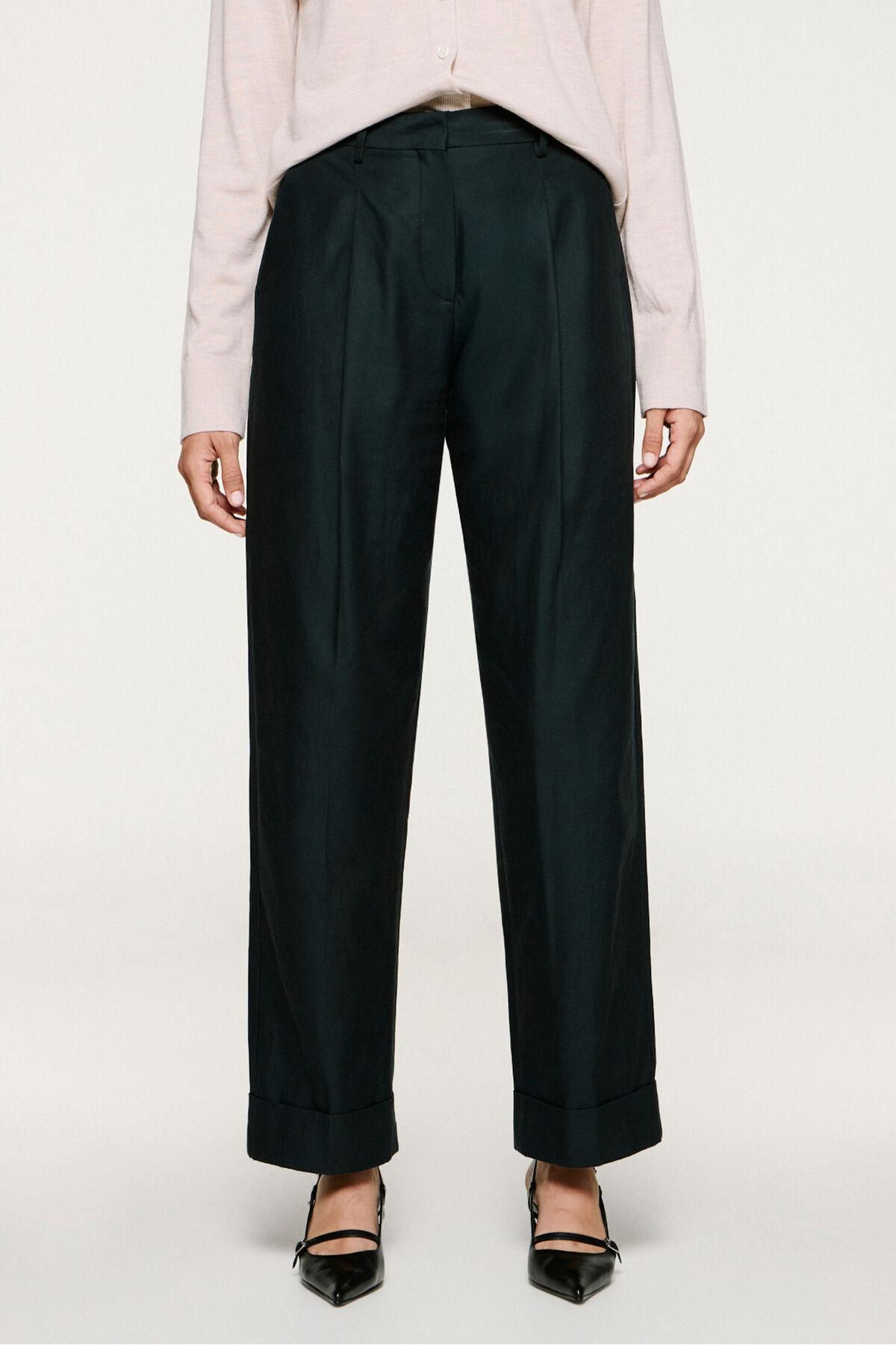 셀렉티드 테크니컬 핀턱 와이드 치노 팬츠 3722194 NEGRO - 상품 이미지