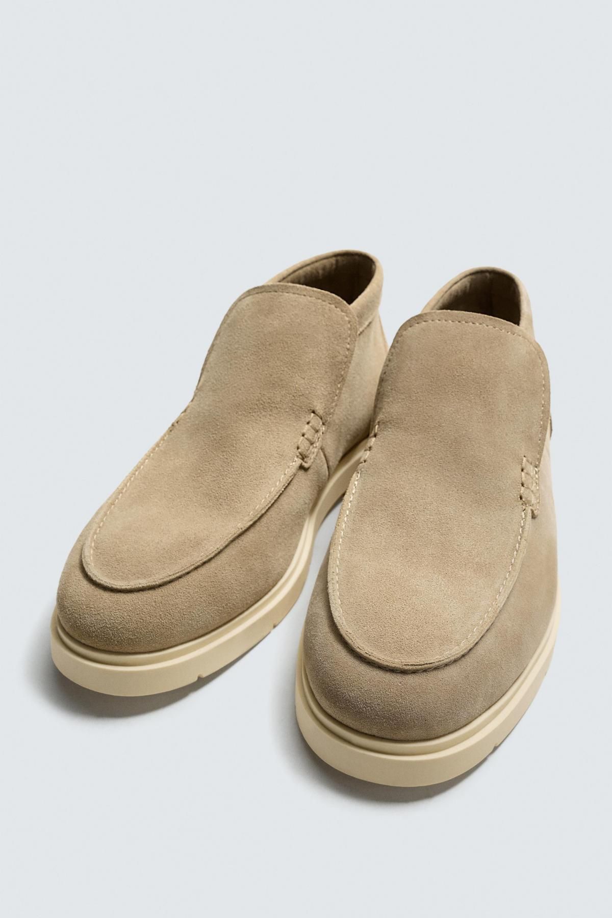 자라 스웨이드 캐주얼 모크토 레더 미들부츠 2006/720 BEIGE - 상세 이미지 2