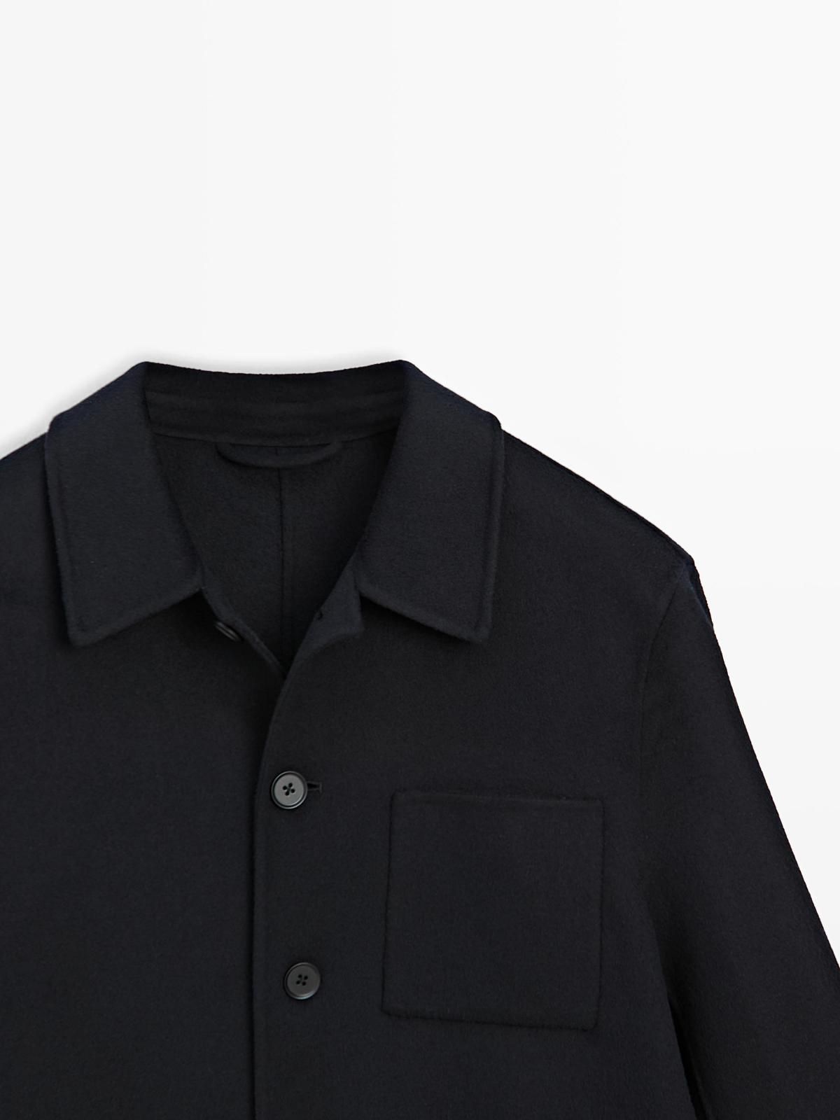 마시모두띠 테크니컬 울 더블 포켓 오버셔츠 2838/381 NAVY BLUE - 상세 이미지 3