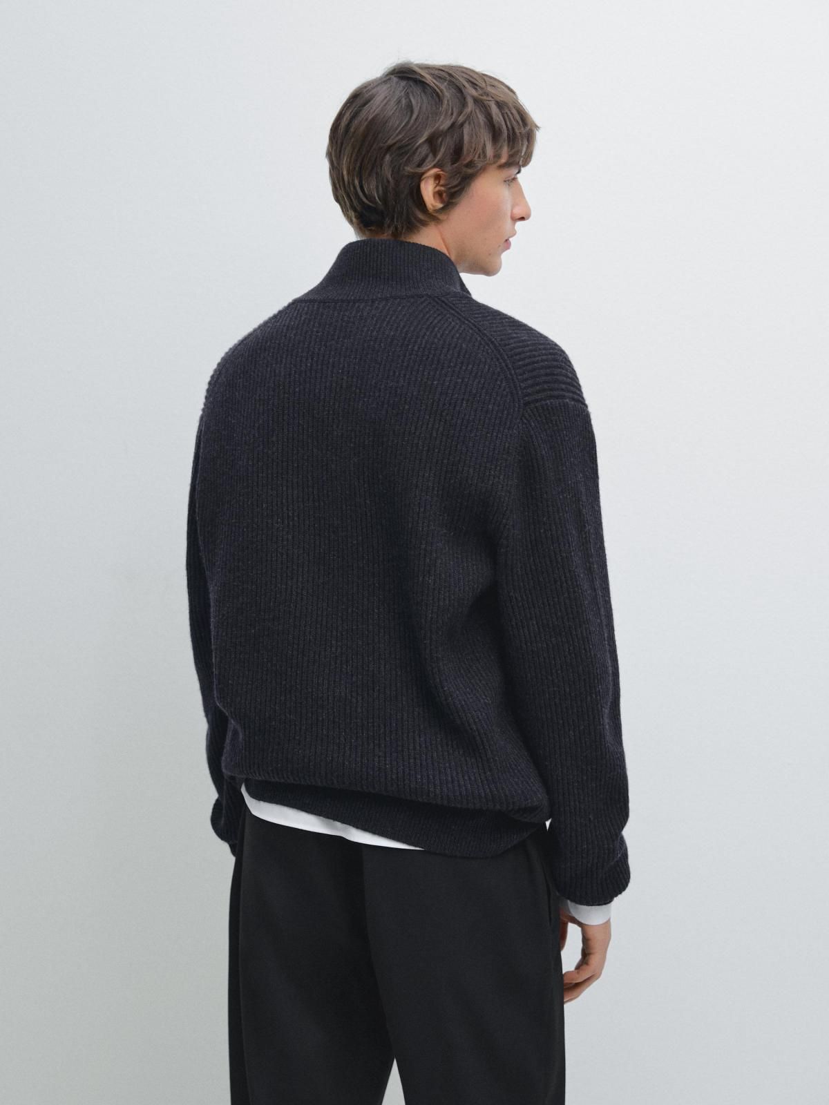 마시모두띠 울 블렌드 투웨이 지퍼 포켓 니트 가디건 1080/238 FADED NAVY - 상세 이미지 4