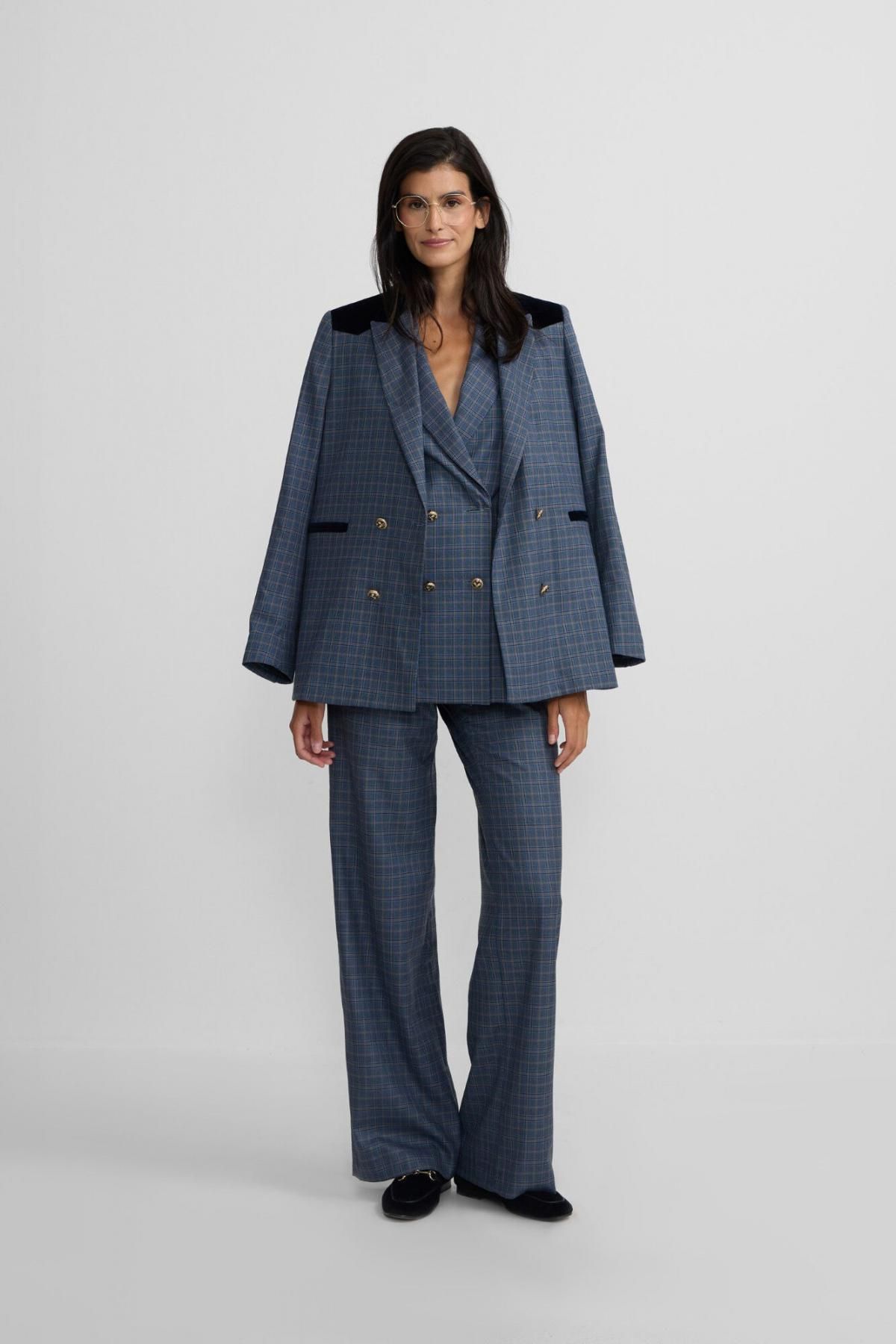 실본 클래식 체크 블루 슬랙스 팬츠 3722207 AZUL OSCURO - 상세 이미지 2