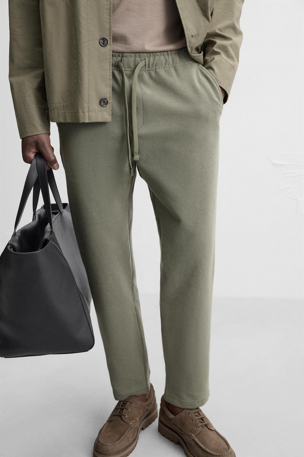 자라 컴포트핏 조거 웨이스트 팬츠 7484/303 LIGHT KHAKI - 상품 이미지