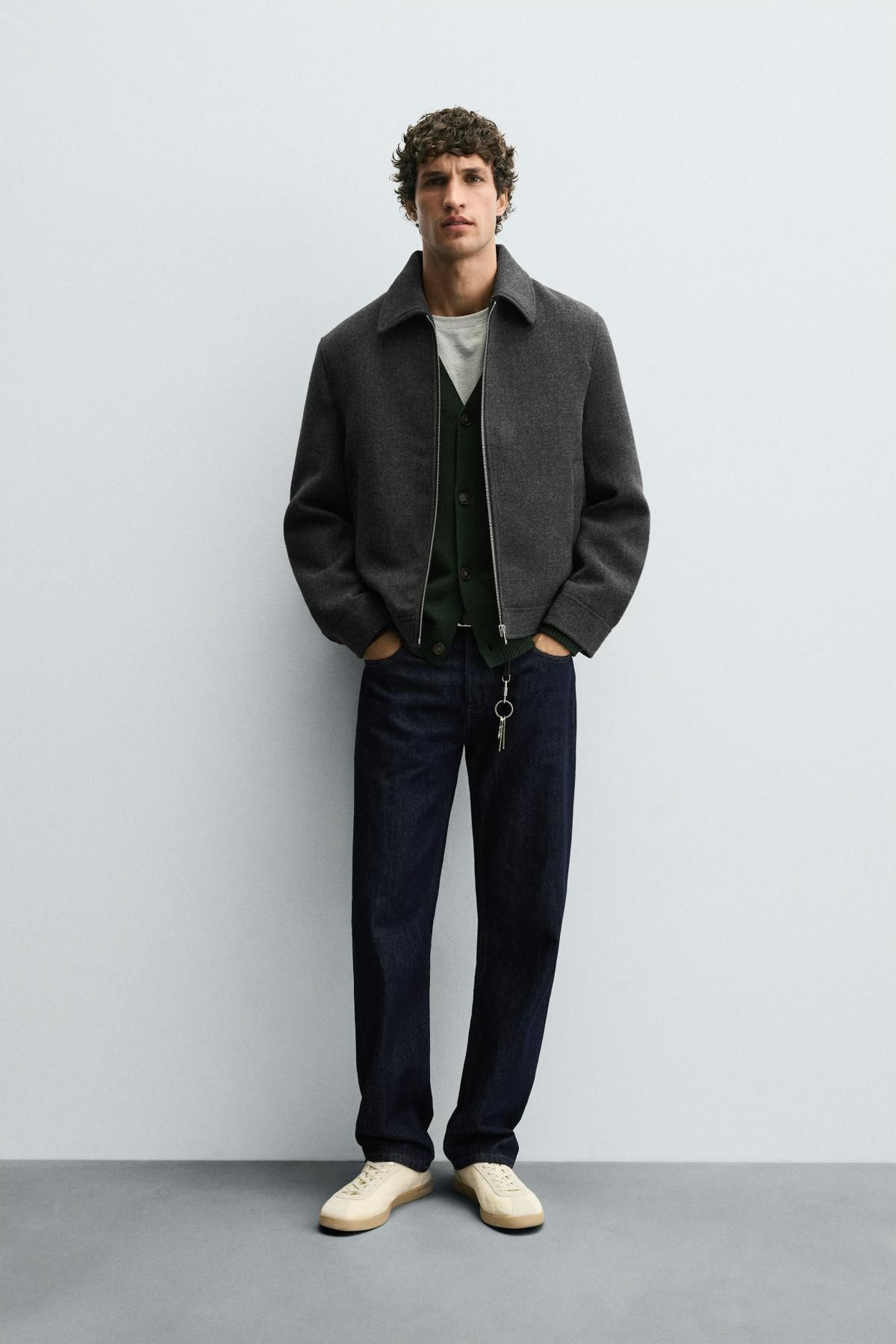 자라 테크니컬 울이펙트 집업 재킷 3286/200 ANTHRACITE GREY - 상세 이미지 2