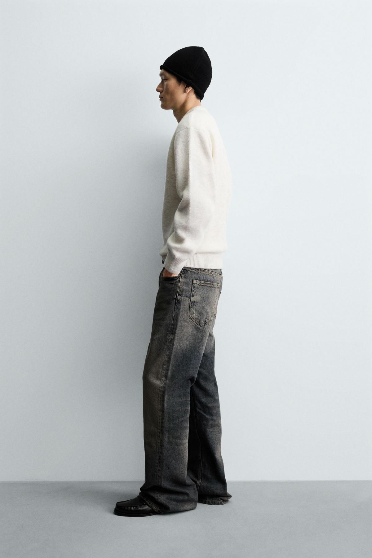 자라 오버핏 텍스처 라운드 니트 스웨터 3166/330 OYSTER-WHITE - 상세 이미지 5