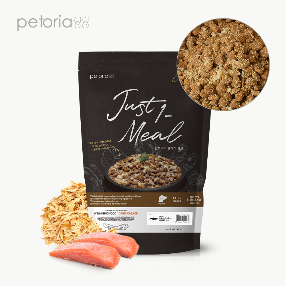 [강아지의날]펫토리아 한끼뚝딱 클래식 강아지 건식 사료 전연령 황태+연어, 2.4kg, 1개 제품 이미지
