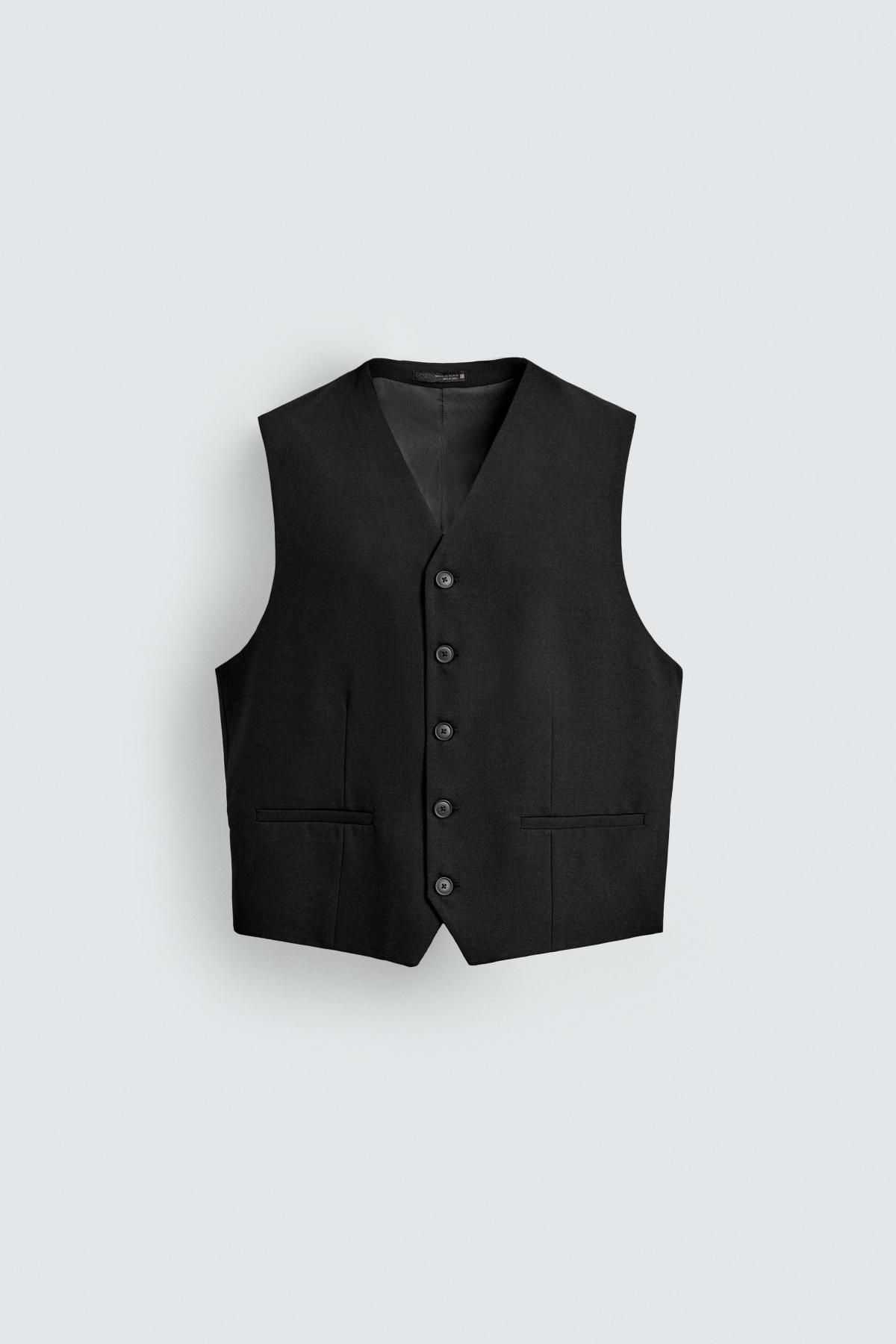 자라 테크니컬 블랙 텍스처 베스트 6861/684 BLACK - 메인 이미지
