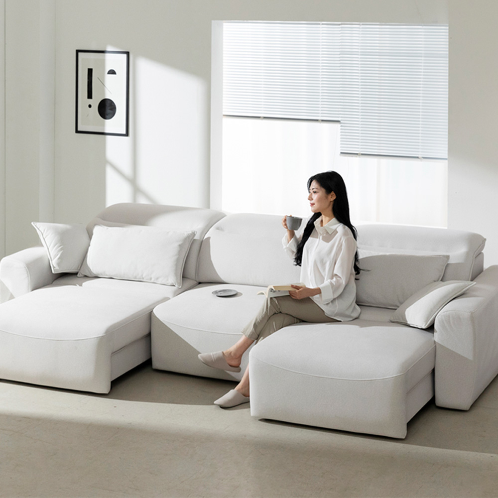 테로스 리클라이너 쇼파 슬라이드 무빙 모션소파 아이보리, 4인용