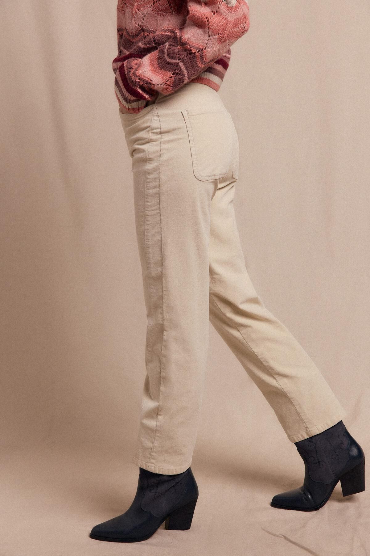 슬로우러브 코듀로이 와이드핏 크롭팬츠 아이보리 5942240 MARFIL - 상세 이미지 4