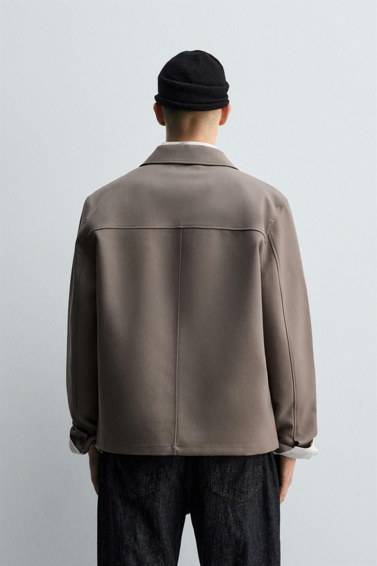 자라 컴팩트 울 포켓 오버셔츠 자켓 5854/181 MINK - 상세 이미지 4