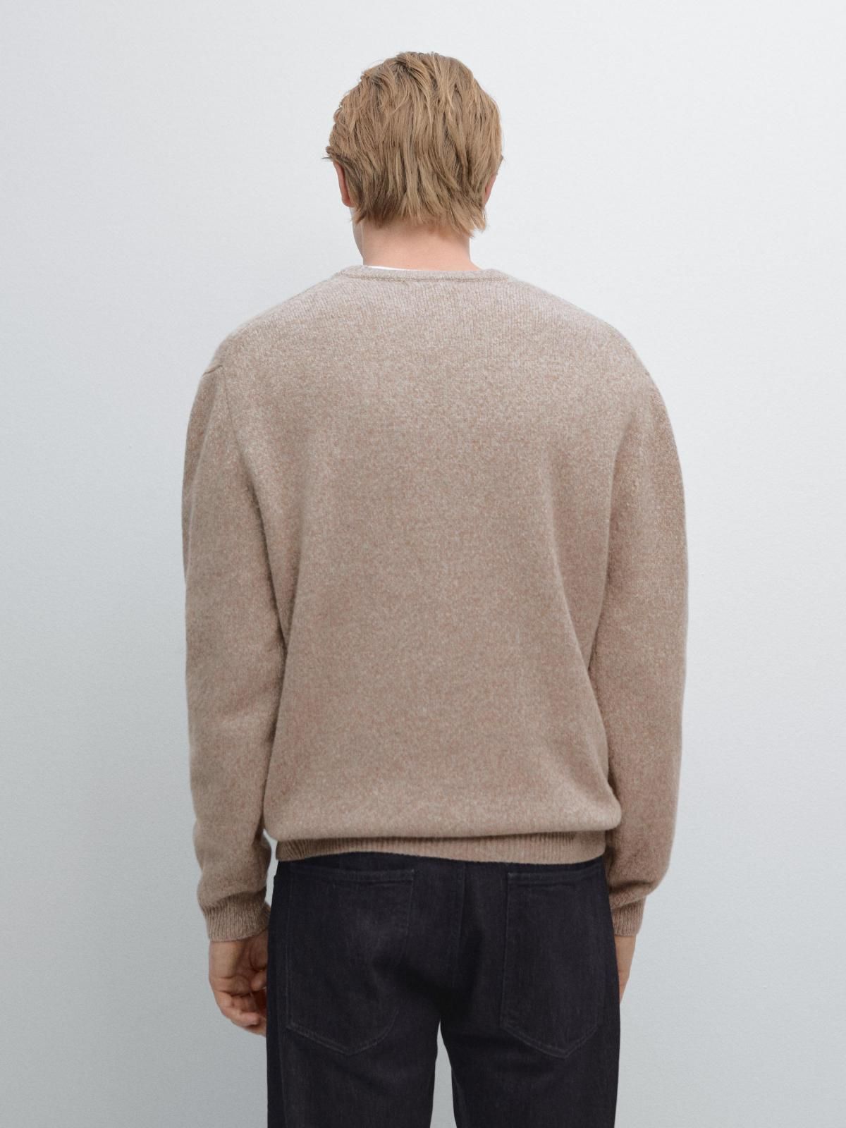 마시모두띠 멜란지 울블렌드 이탈리아산 라운드 니트 스웨터 1054/230 BEIGE - 상세 이미지 4