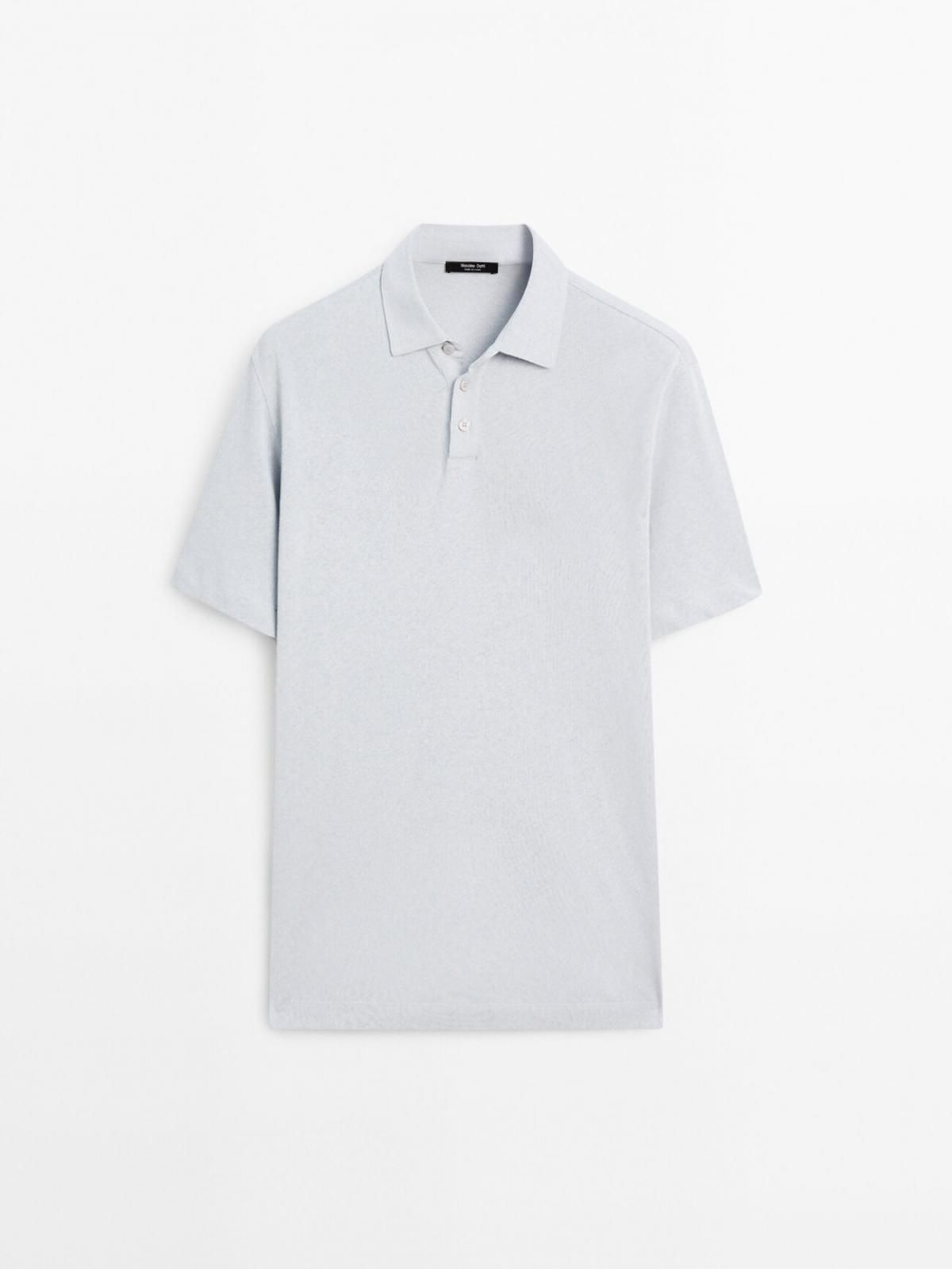 마시모두띠 리넨 블렌드 슬림핏 반팔 폴로셔츠 0604/157 LIGHT BLUE - 상품 이미지