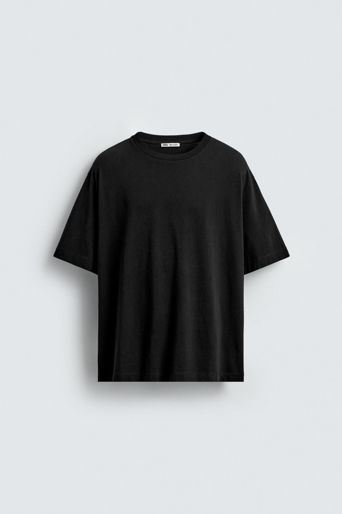 자라 오버핏 슬로건 프린트 라운드넥 반팔 티셔츠 6224/382 BLACK - 메인 이미지