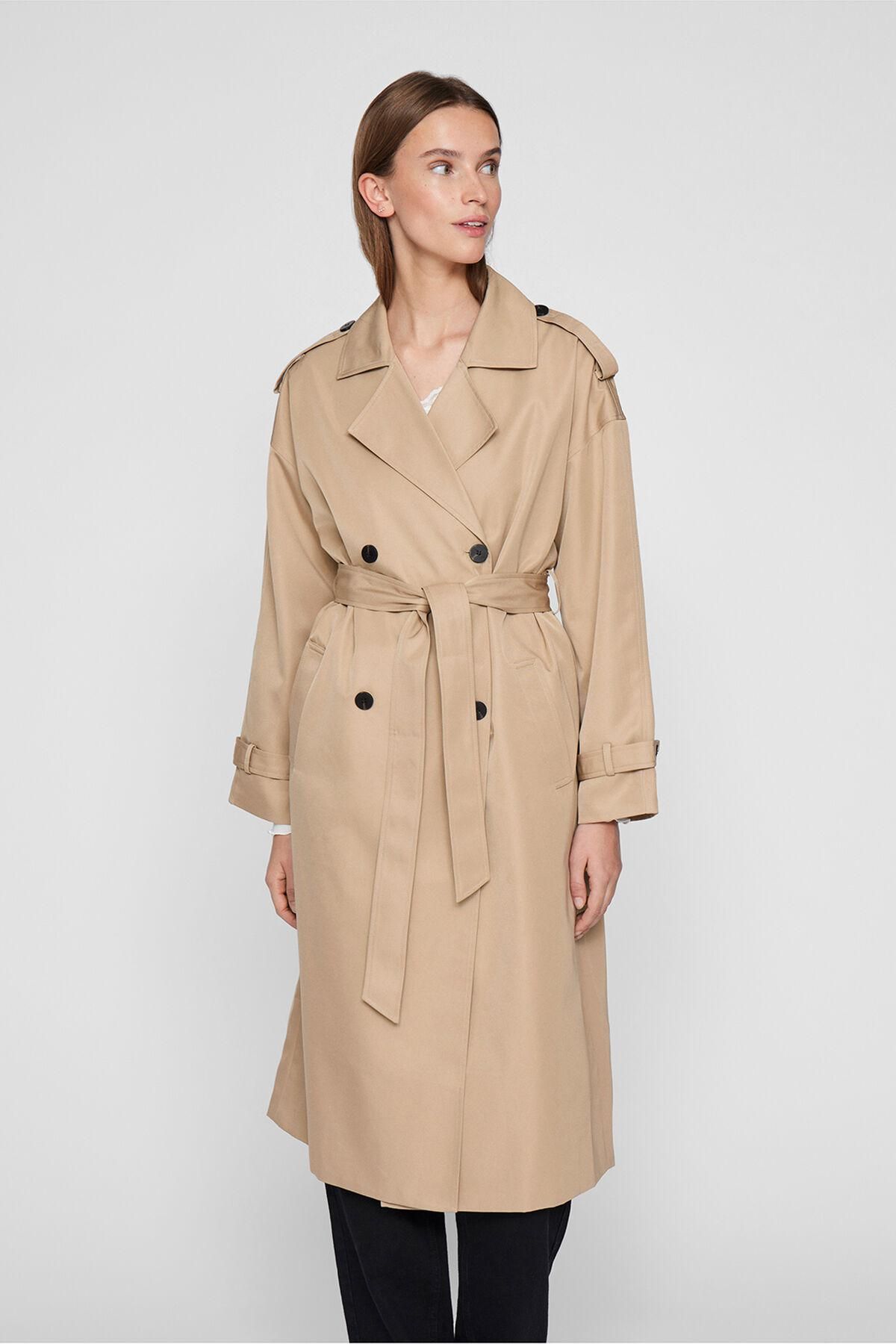 빌라 더블버튼 벨트 롱 트렌치코트 6031229 BEIGE - 상세 이미지 4