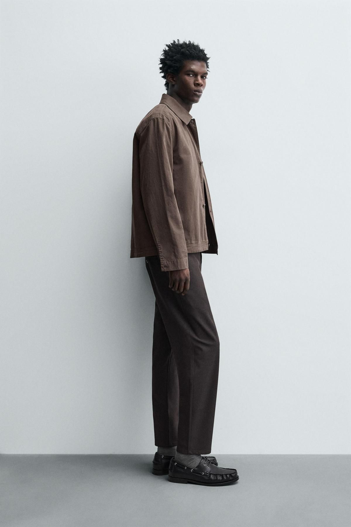 자라 테크니컬 텍스처 슬림핏 컴포트 팬츠 0706/650 BROWN - 상세 이미지 4