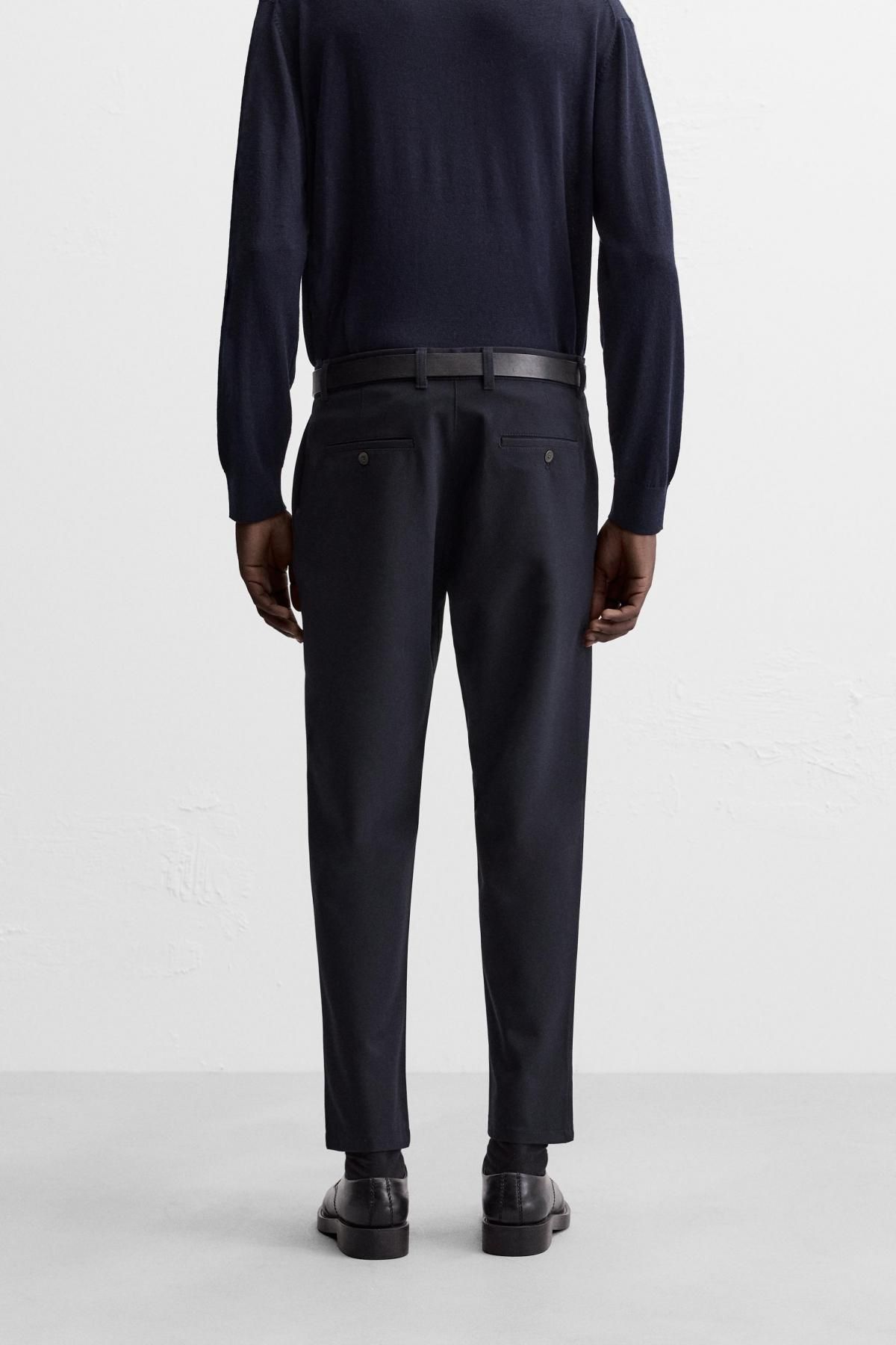 자라 텍스처 컴포트 슬림핏 팬츠 0706/648 DARK NAVY - 상세 이미지 3