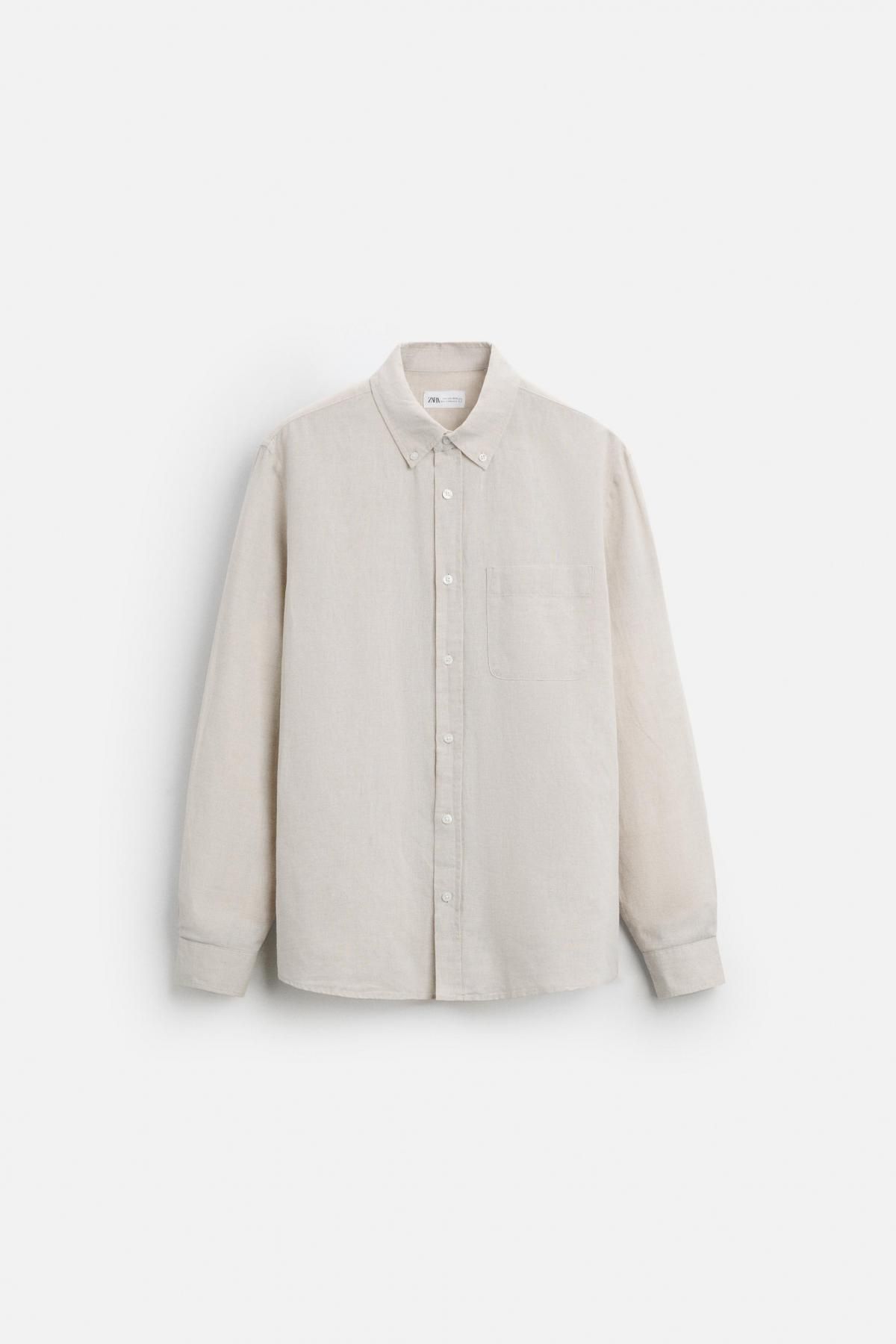 자라 코튼 리넨 셔츠 1063/305 LIGHT BEIGE - 메인 이미지