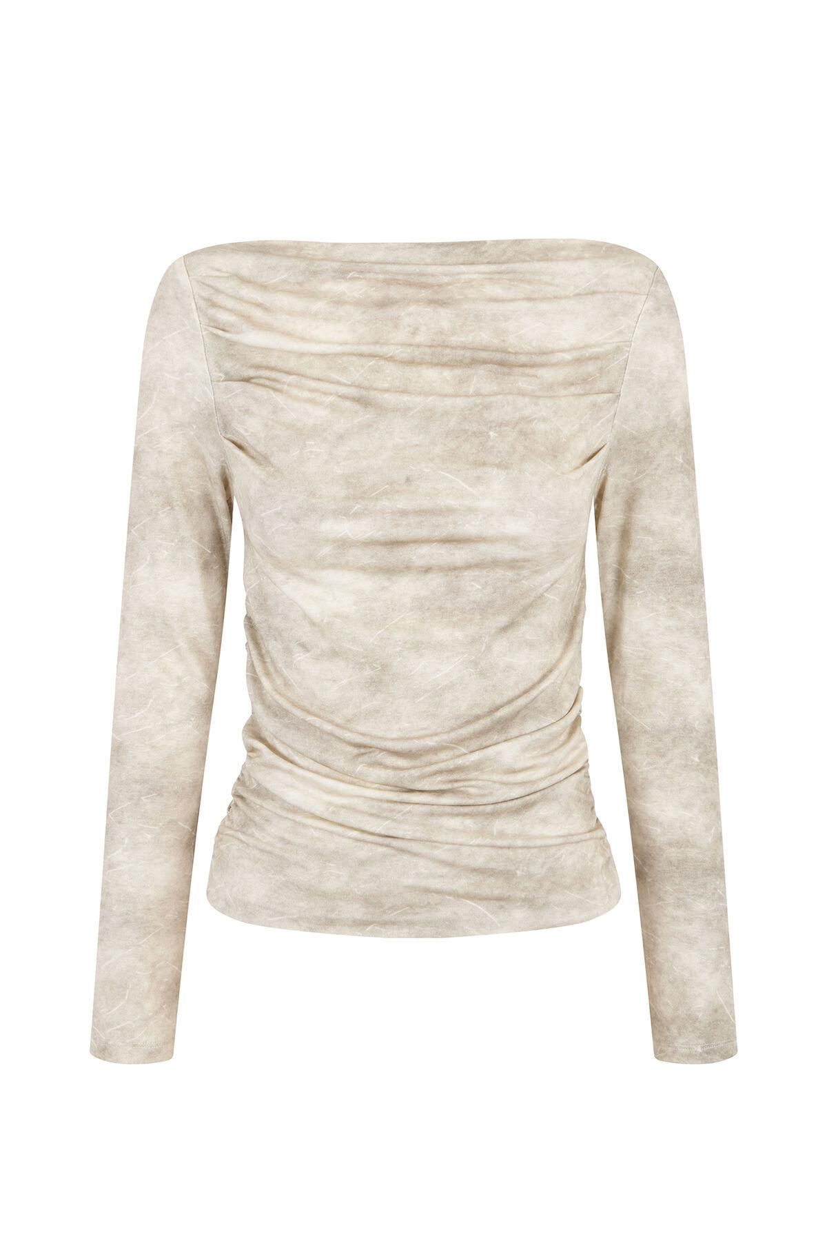 호스 인트로피아 드레이프 슬림핏 긴팔 티셔츠 9102343 VERDE - 상품 이미지