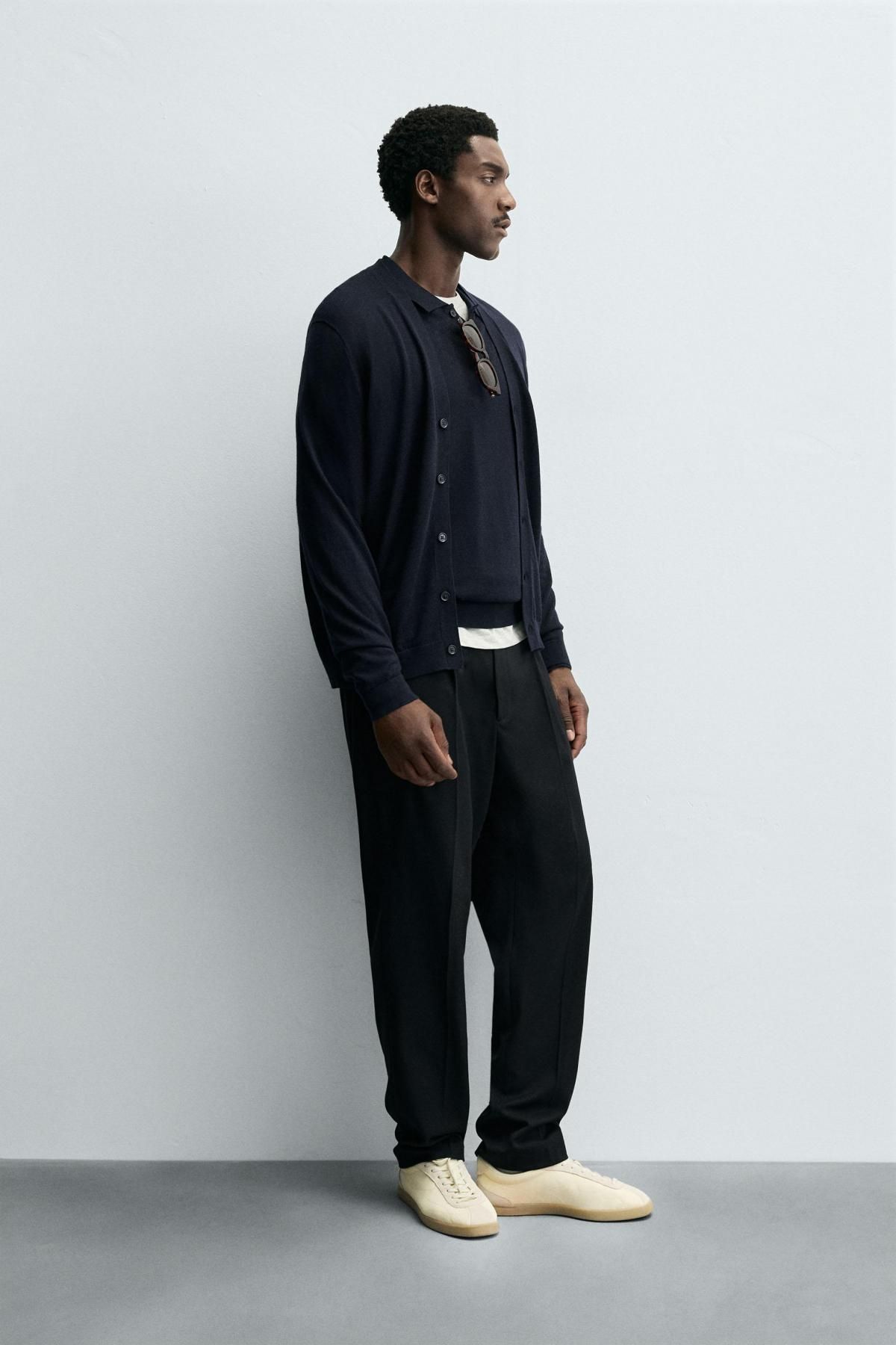 자라 프리미엄 울 브이넥 가디건 0693/302 NAVY BLUE - 상세 이미지 5