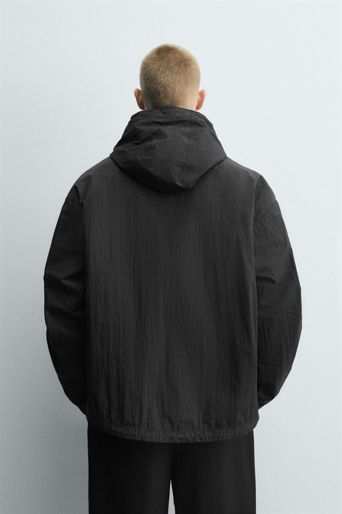 자라 블랙 테크니컬 릴렉스핏 후드 재킷 9621/250 BLACK - 상세 이미지 4